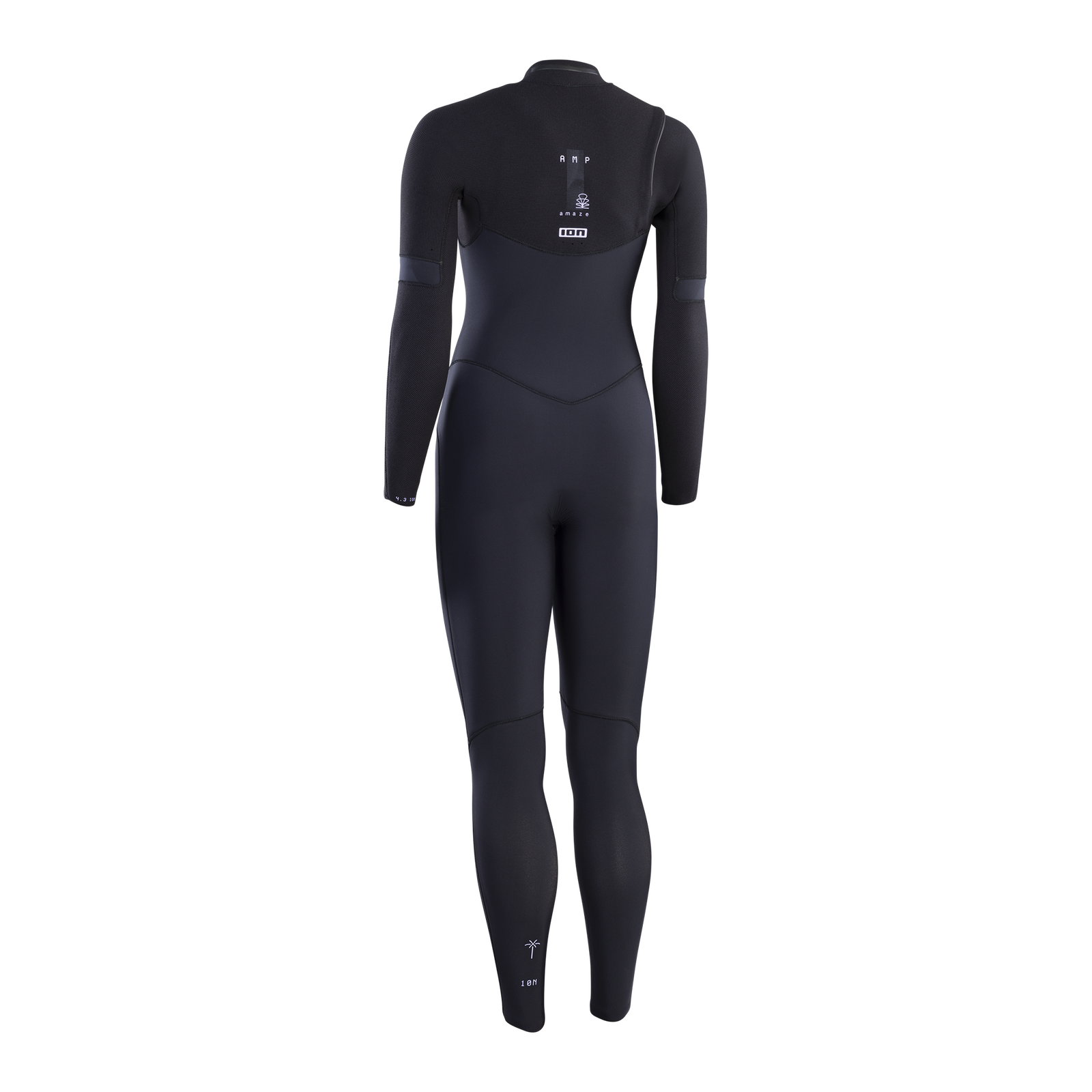 ION Amaze Amp 5/4mm front-zip women's fullsuit wetsuit in black – back view