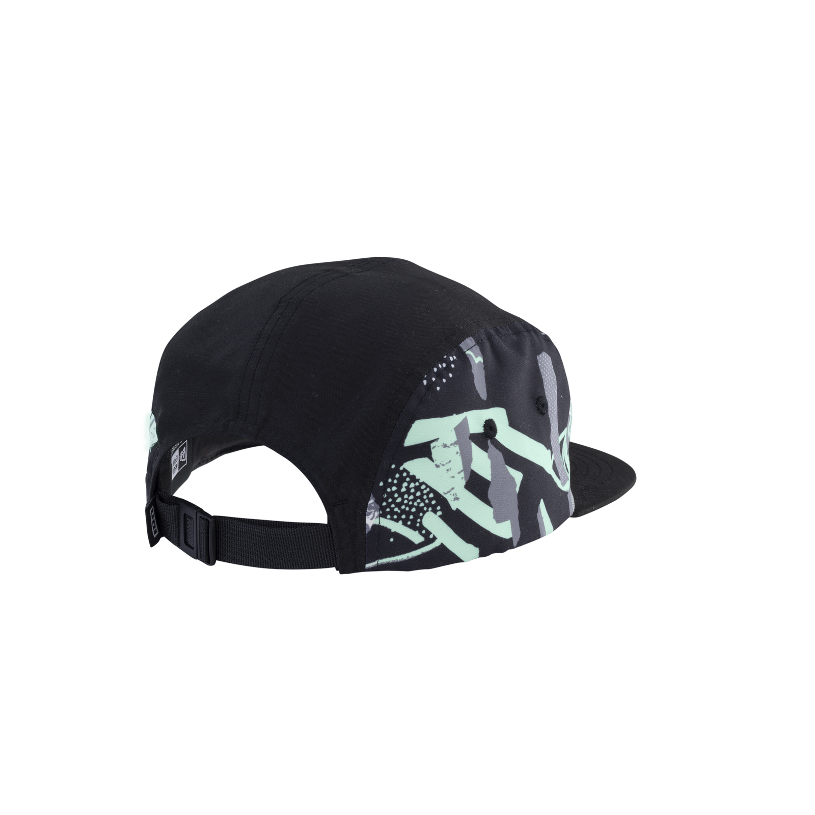 ION Refresh Light 5-Panel Cap in schwarz mit mint und grau — Rückansicht