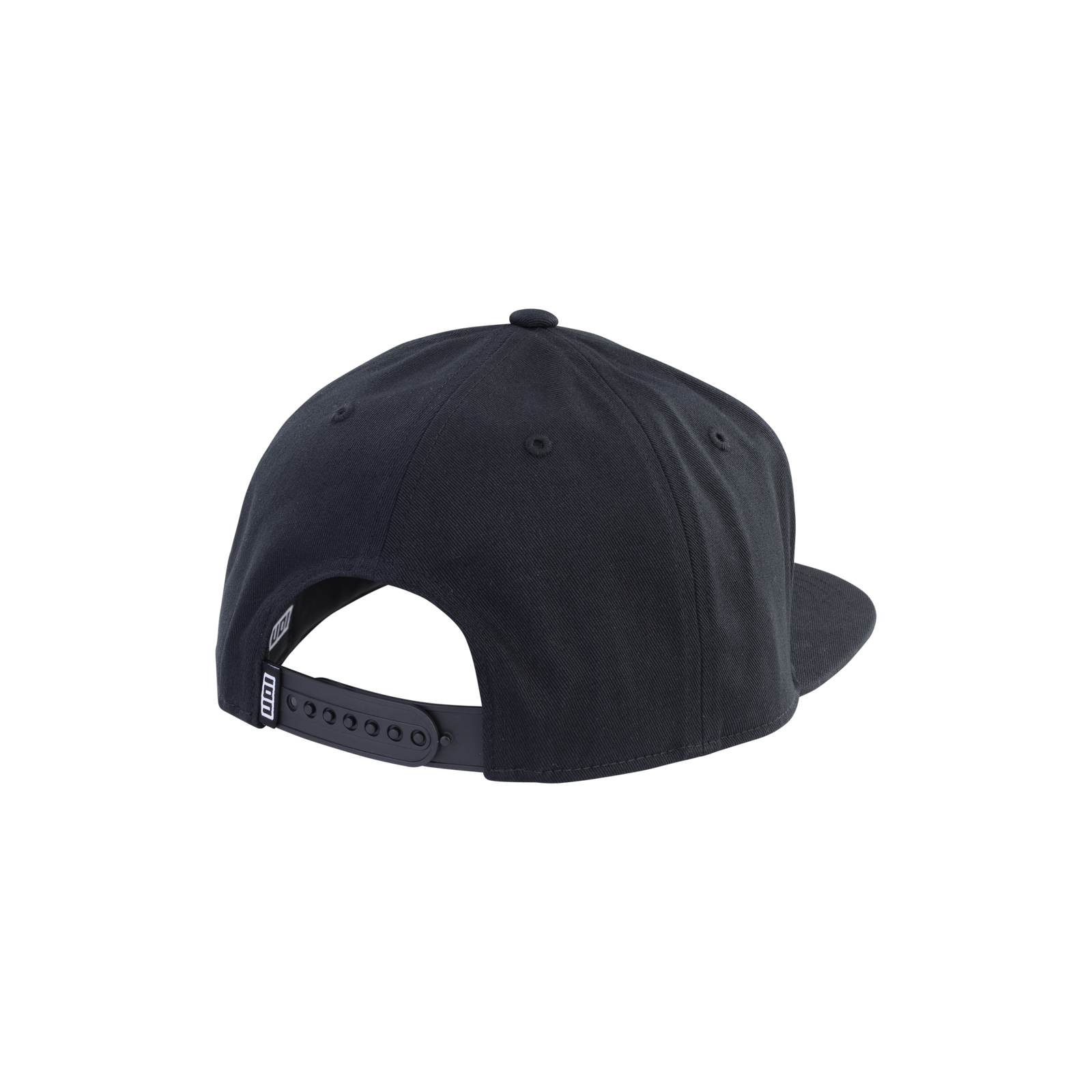 ION Ionic snapback cap in black – rear view showing adjustable strap closure