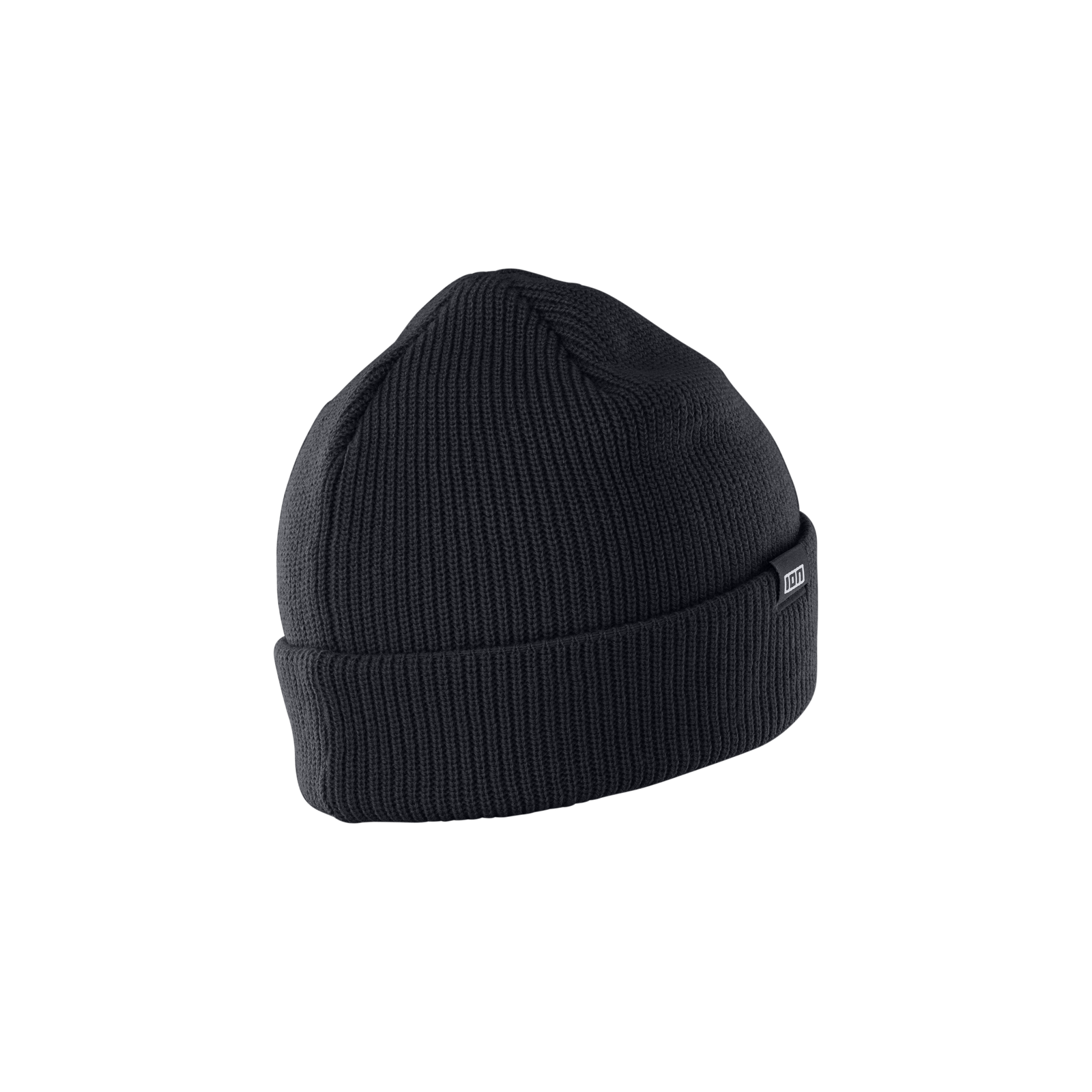 ION Ionic beanie onesize in black with roll-up cuff and ION logo patch