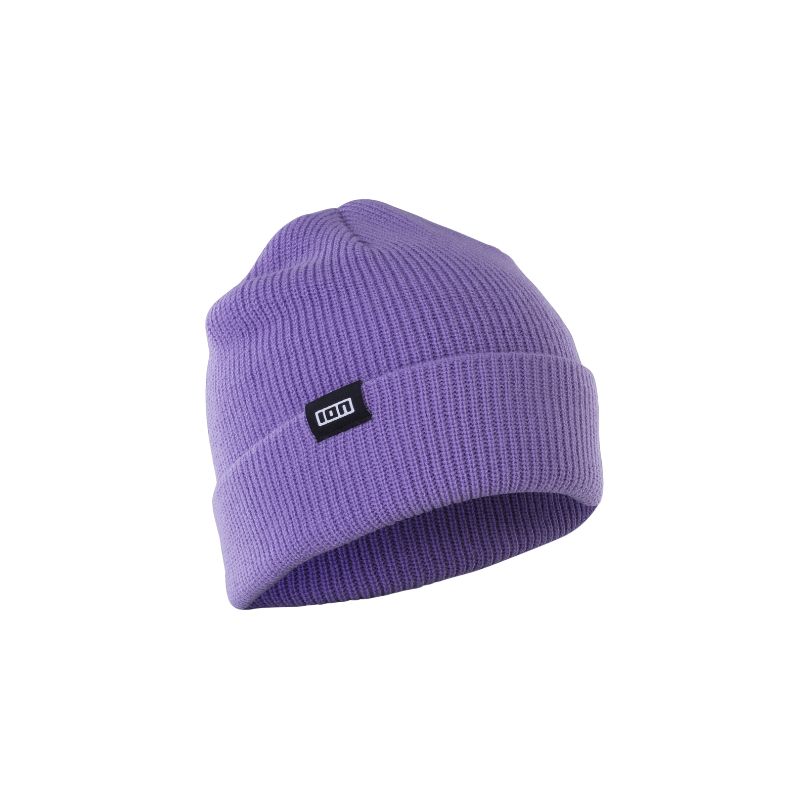 ION Ionic beanie one size in lilac with rolled cuff and ION logo patch