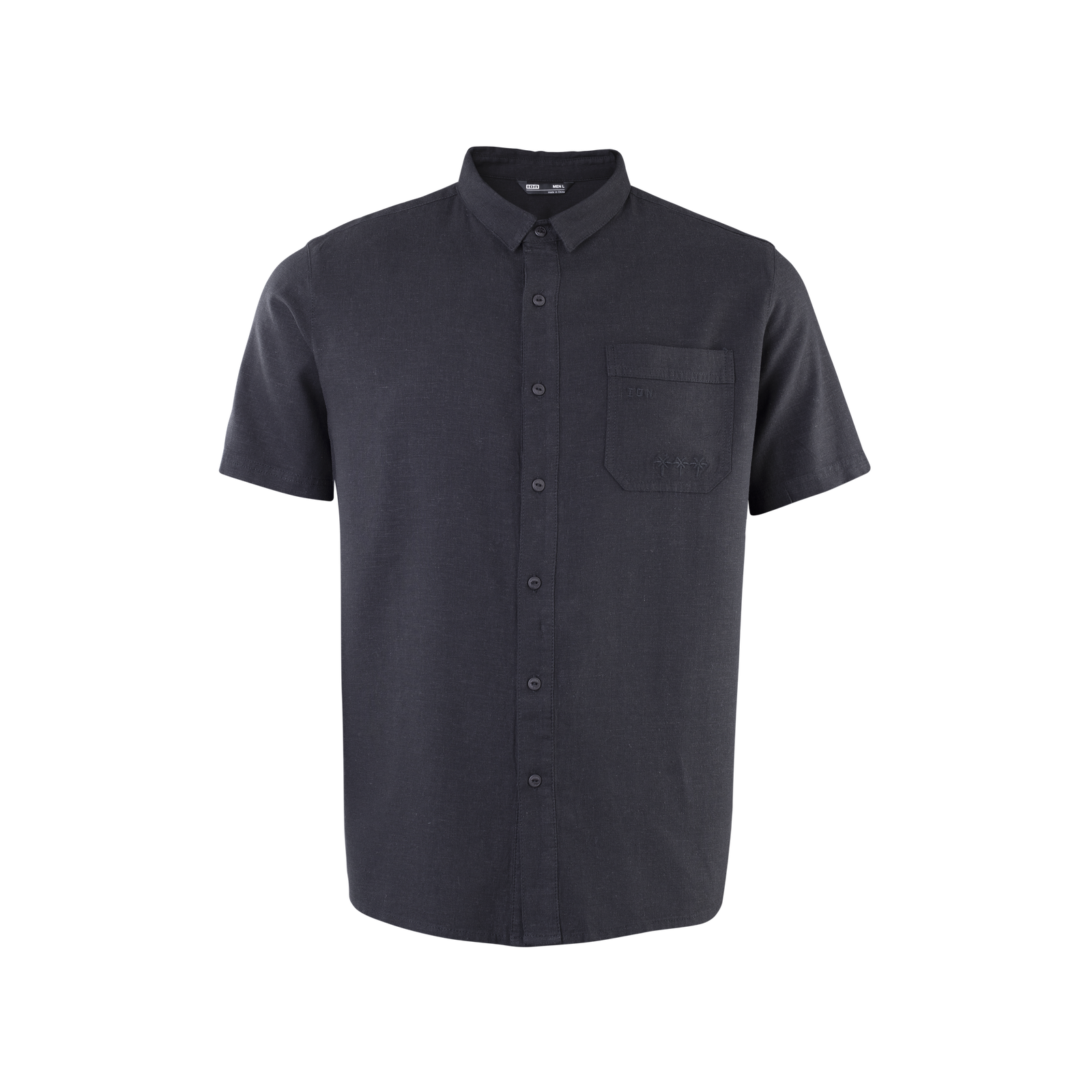 ION Vibes Kurzarmhemd Herren in charcoal black mit Brusttasche