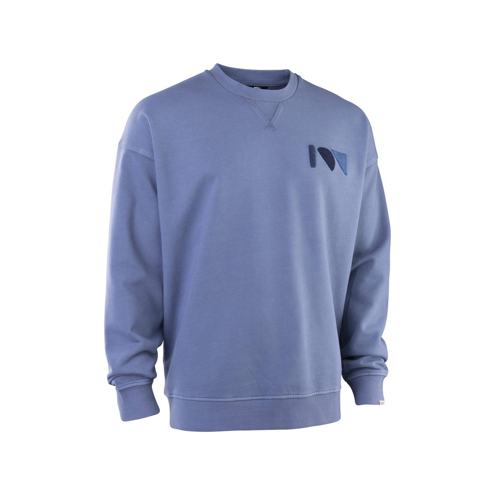 Sweat ION Mood homme col rond en bleu ardoise avec broderie chenille