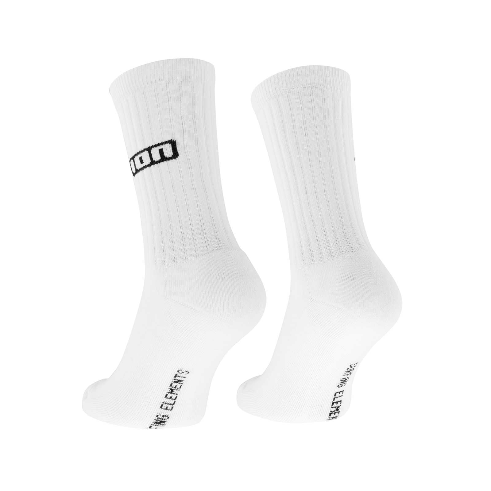 ION Ionic long unisex crew socks in white with black logo