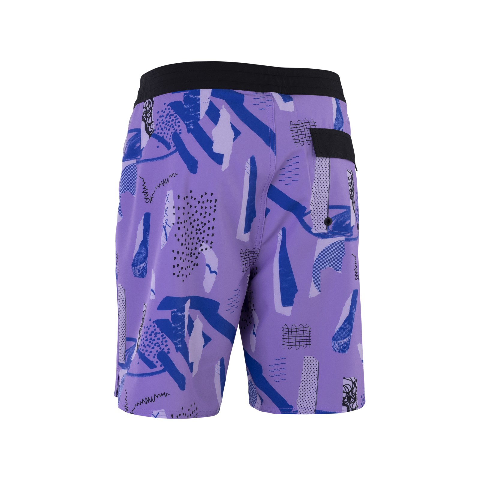 Boardshorts ION Water Ionic 19" uomo in lilla con stampa astratta blu, vista posteriore