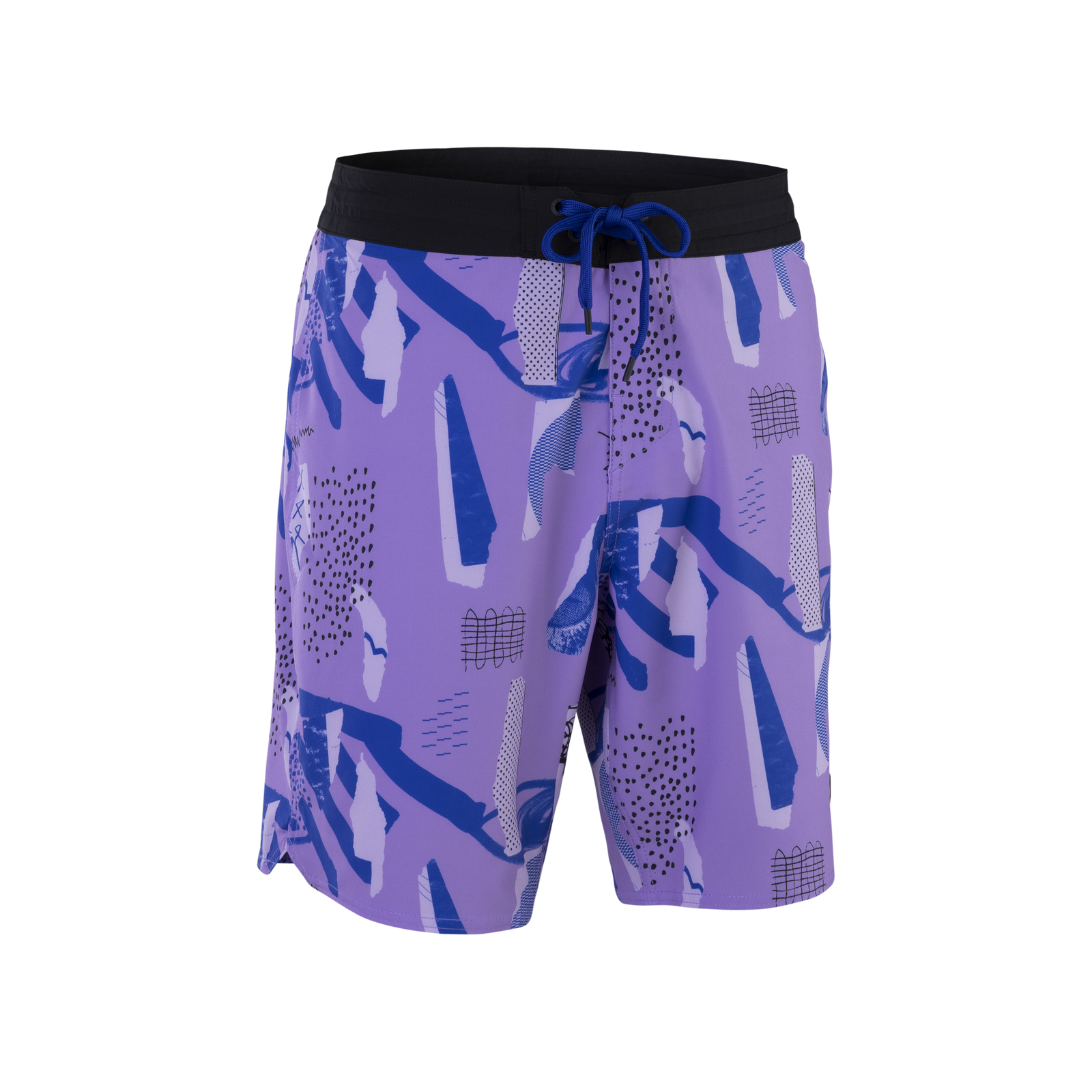 Boardshorts ION Ionic 19" uomo in viola lavanda con stampa astratta e fascia nera
