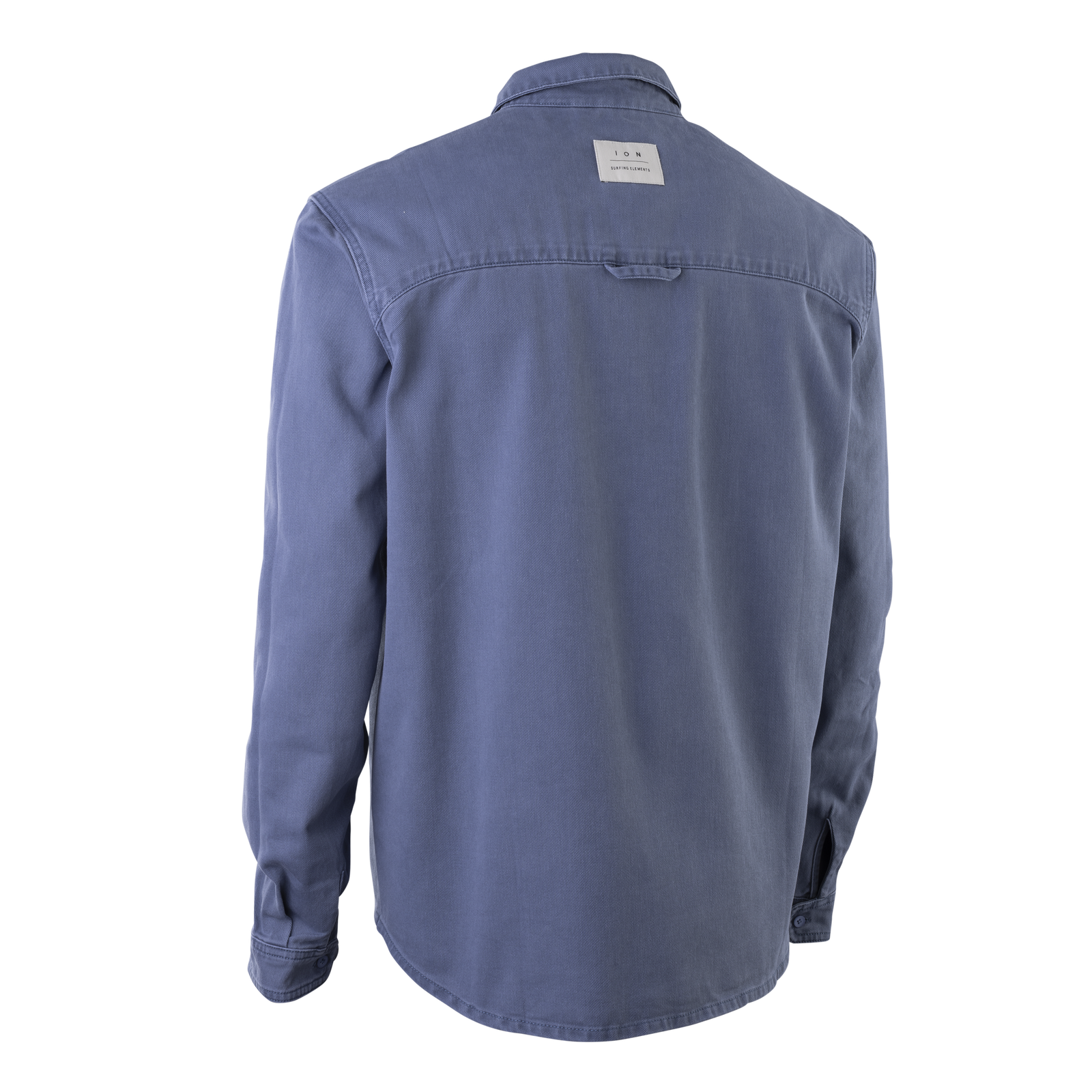 Camicia denim unisex ION Ionic a maniche lunghe in blu ardesia – vista posteriore