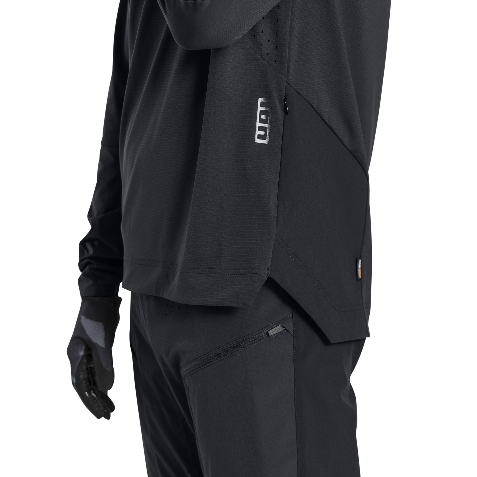 Pantaloni da bici ION Scrub Amp da uomo in nero per freeride mountainbike