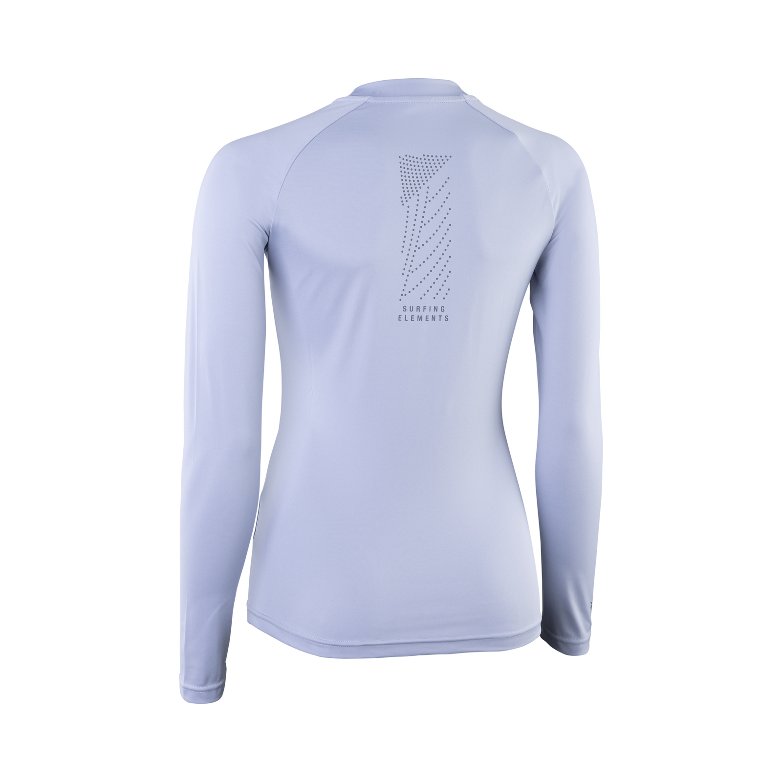 ION Water Rashguard LS women long sleeve top in lavender grey with back print