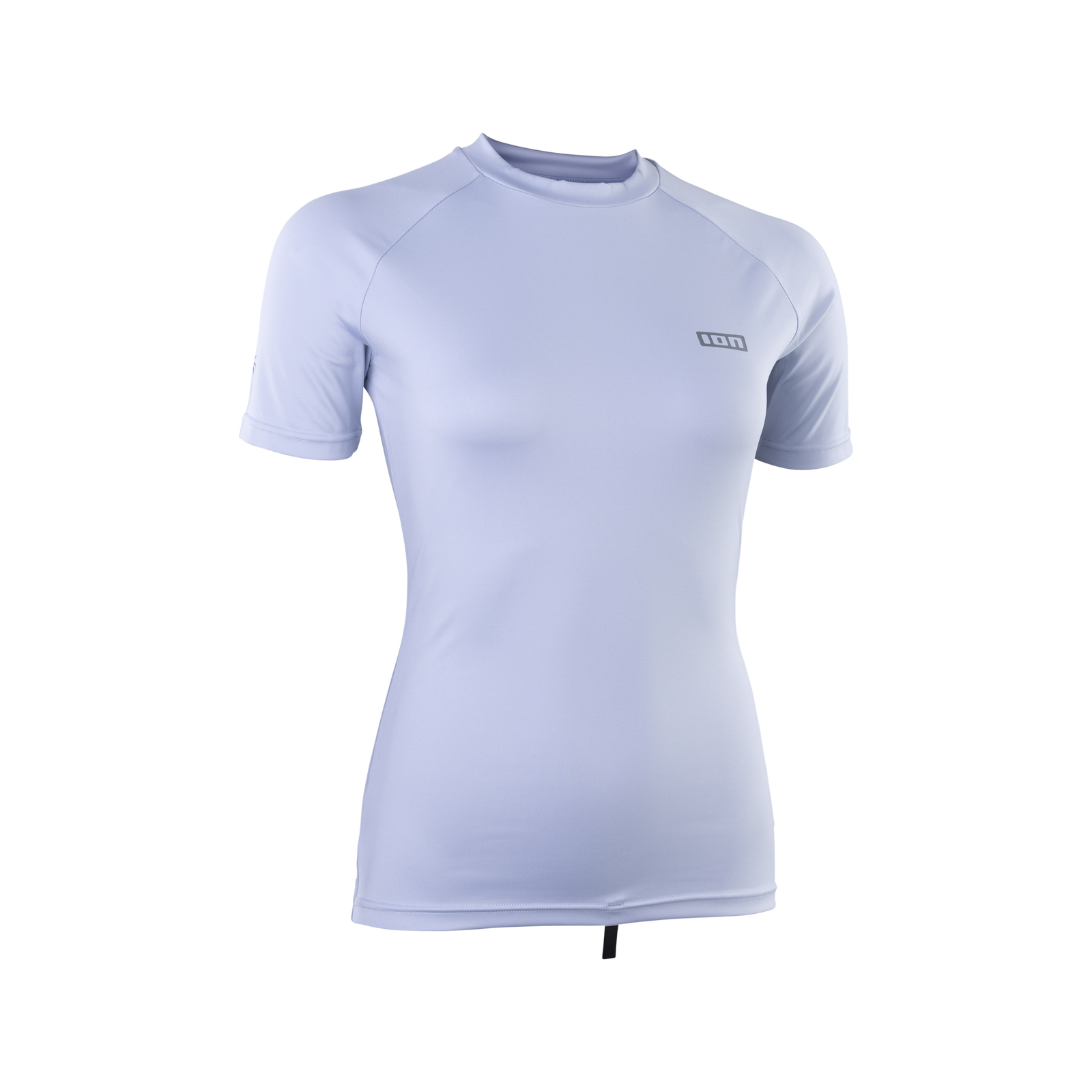 ION Rashguard SS women short-sleeve rash guard in pale lavender blue with UV protection and raglan sleeves