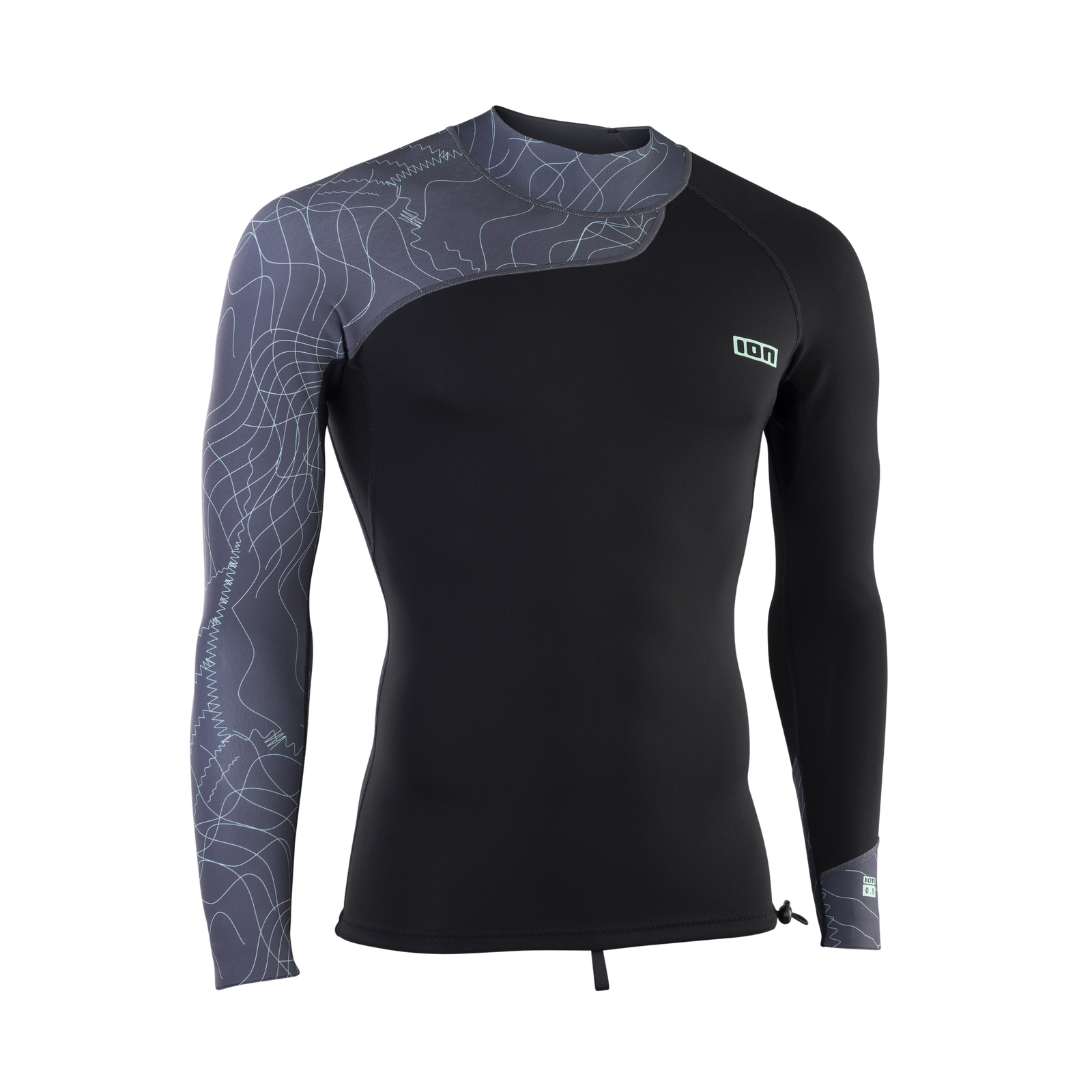 ION Neo Top 0.5 long sleeve neoprene top men in black and dark grey