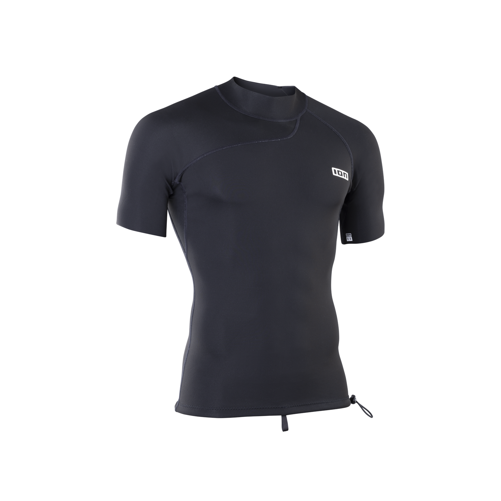 ION Neo Top 0.5 short sleeve men's neoprene top in black with drawstring hem