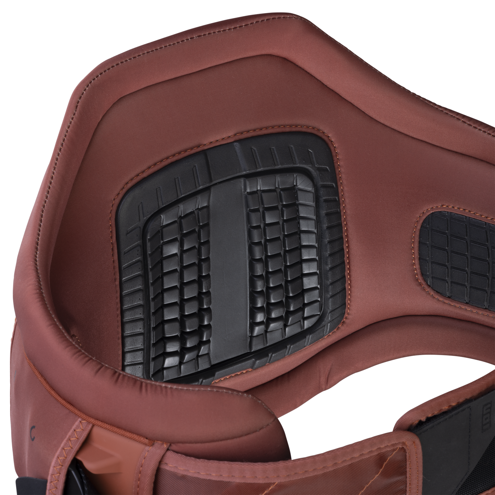 ION Apex Hüfttrapez in sunbaked maroon – Detail des Ergo Pad Rückenpolsters mit Gitterstruktur