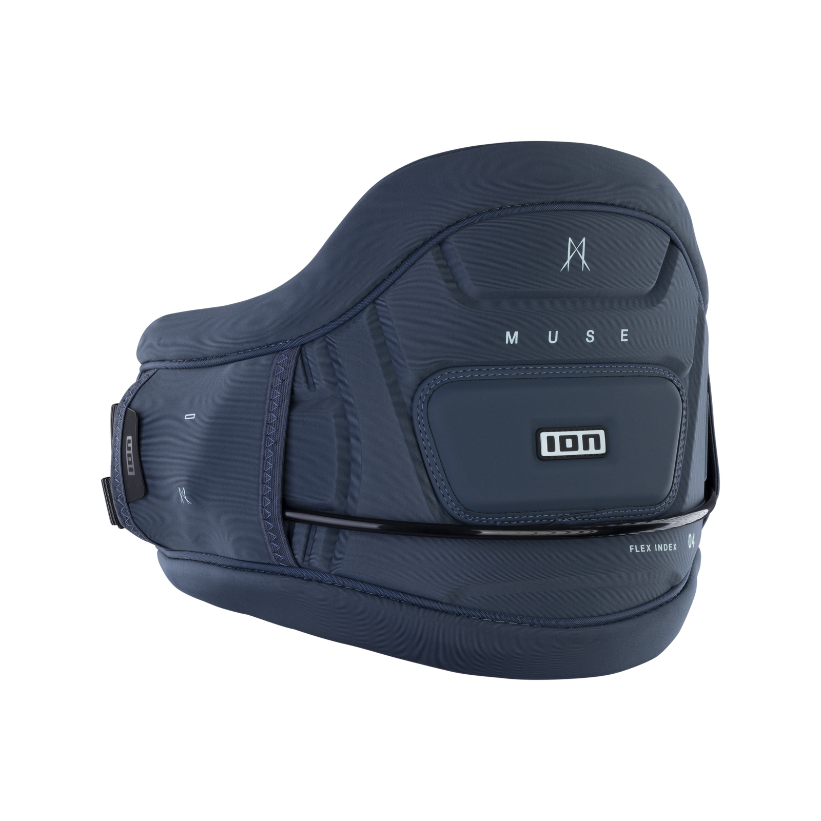 ION Muse seat harness in steel blue with Flex Index belt and EVA foam padding