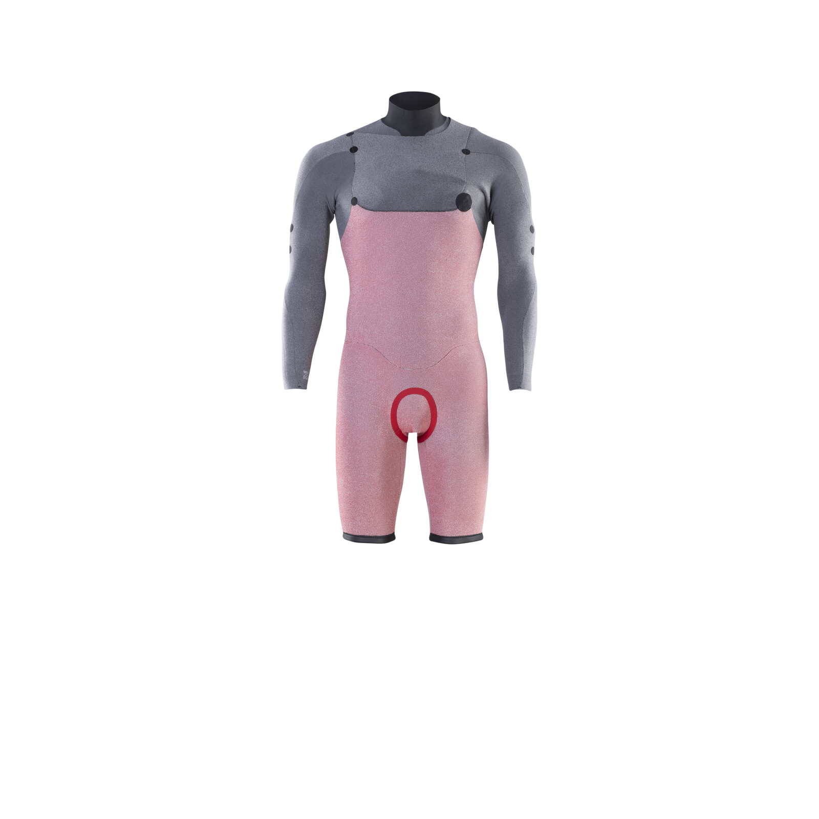 ION Seek Core 3/2mm long sleeve shorty front-zip wetsuit in dusty rose and grey