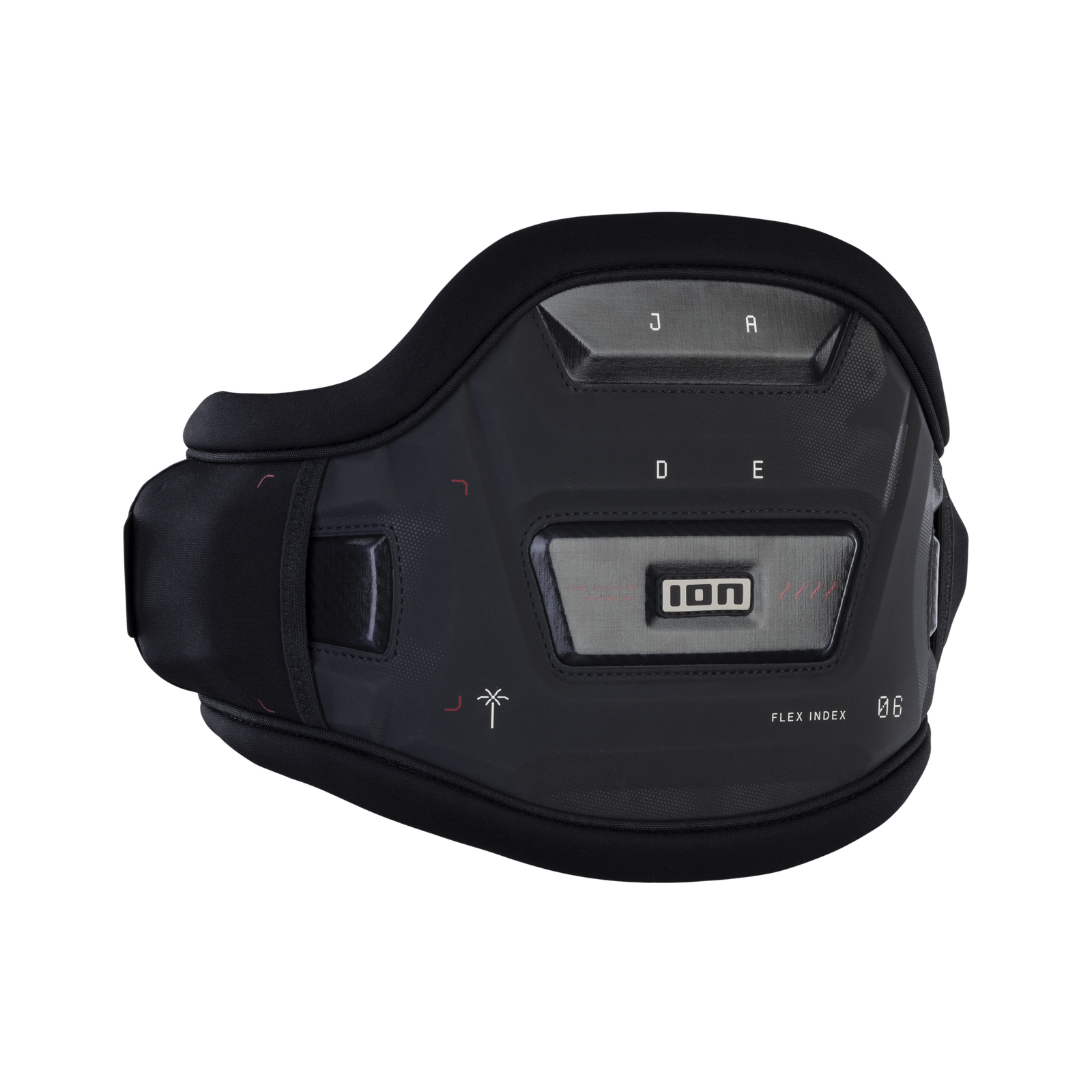ION Jade waist harness in black with Ergo Pad back support and Spectre Bar 2