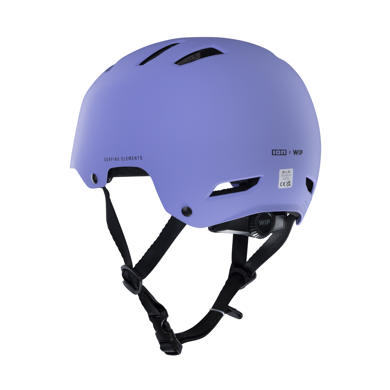 ION Slash Core Helm in lavendel mit 360°-Fit-System und schwarzen Gurten