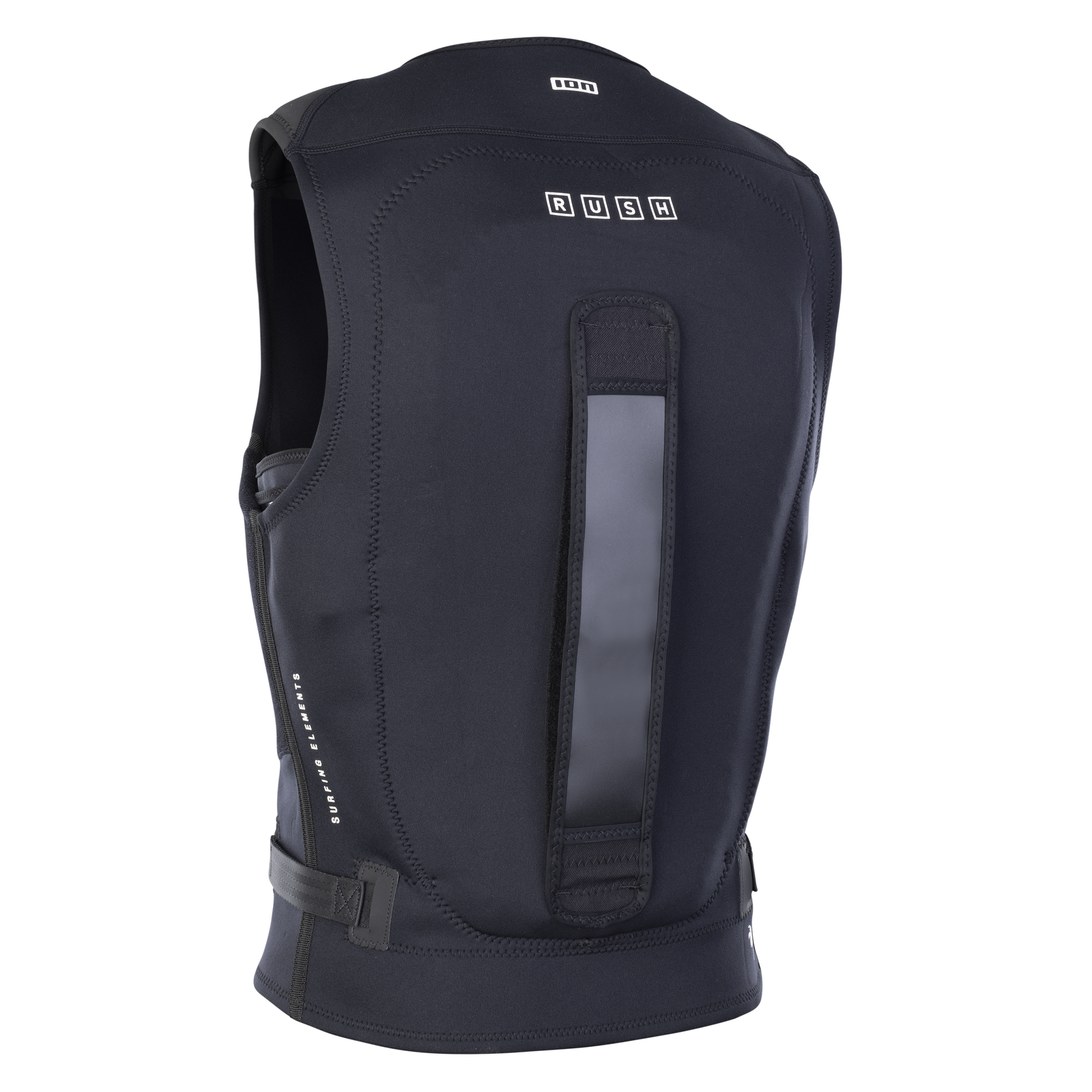 ION Rush wing vest in black with RE ZRO back protector rear view