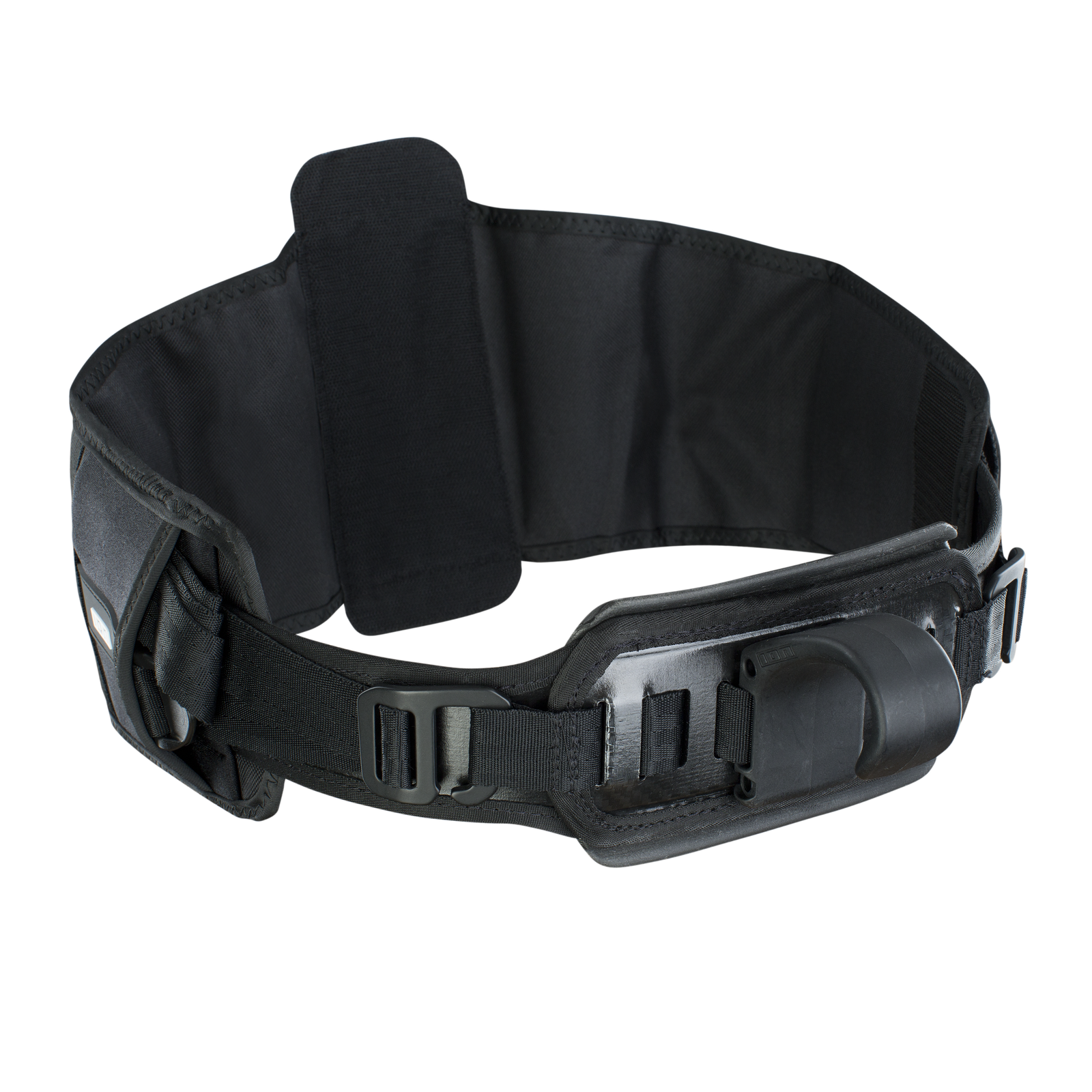 ION Rush waist harness in black with detachable harness system and RE ZRO back protector