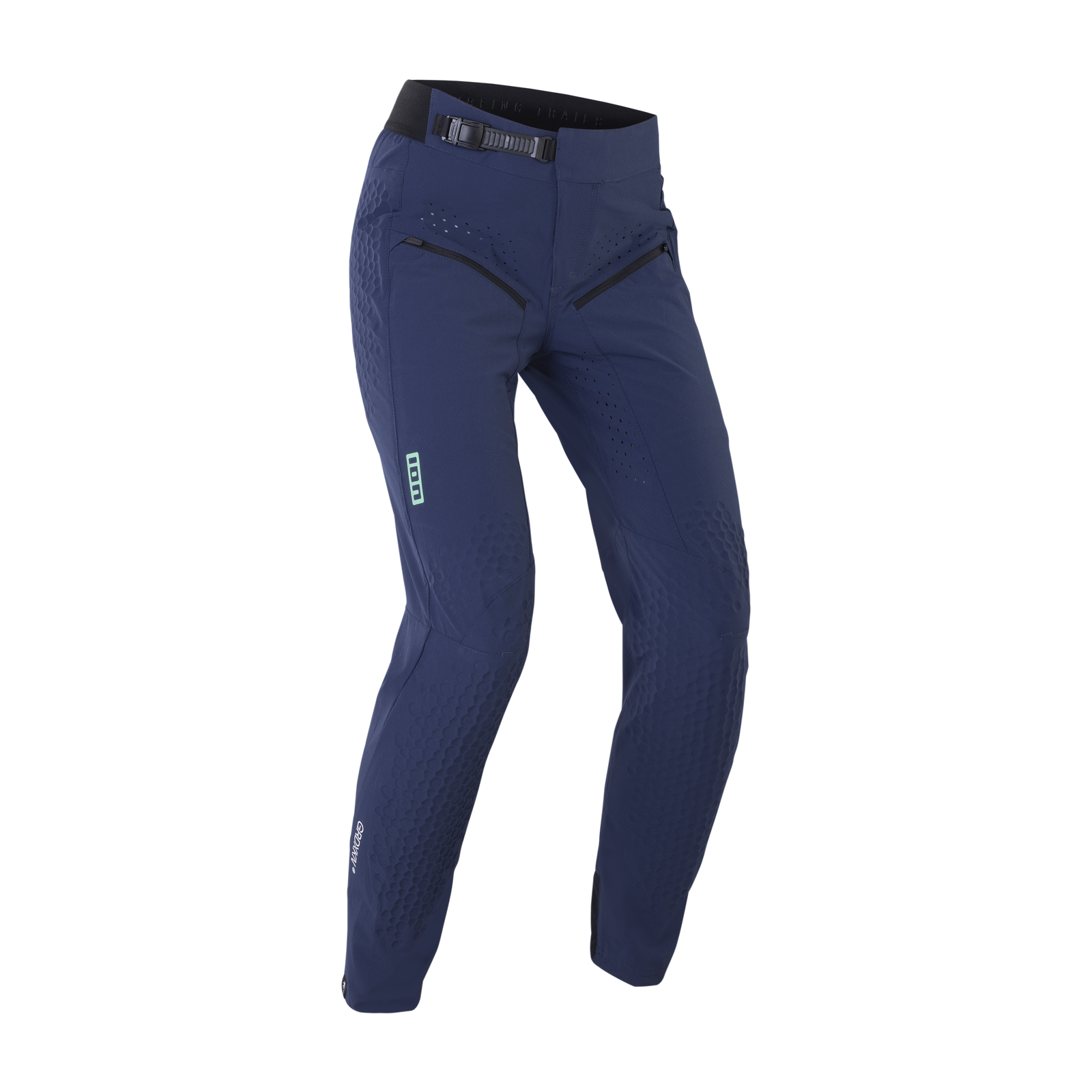 ION Bike GRDXKN Scrub Select MTB trousers in navy with ratchet closure and abrasion-resistant panels