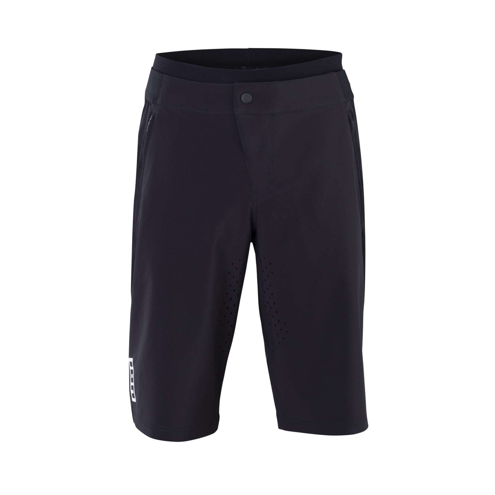 ION Bike Shorts Plus Ionic LT men's cycling shorts in black with laser-cut venting for mountain biking