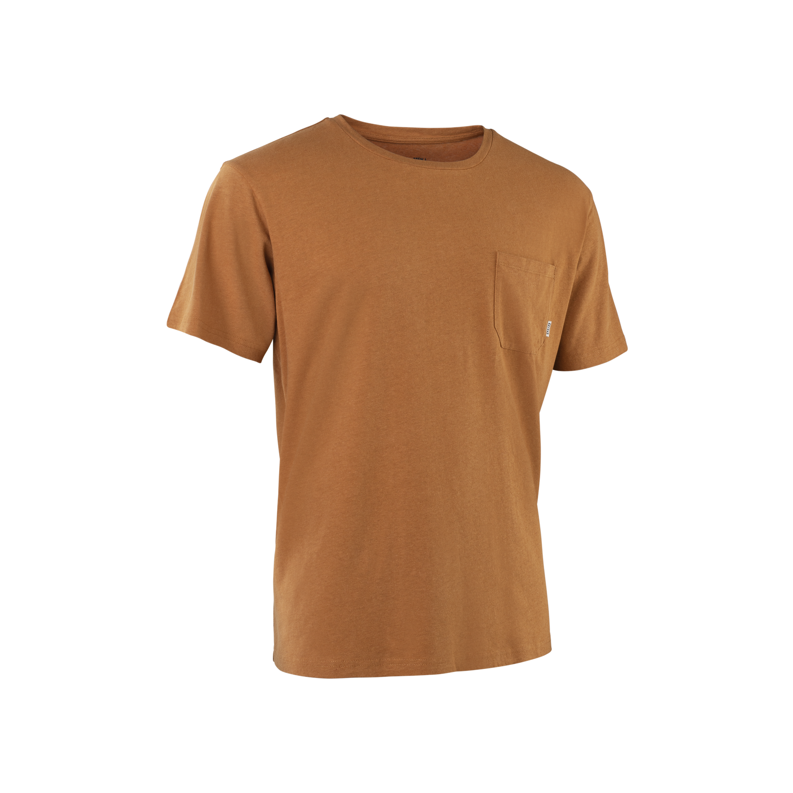 ION Mood short-sleeve men's t-shirt in caramel brown with chest pocket