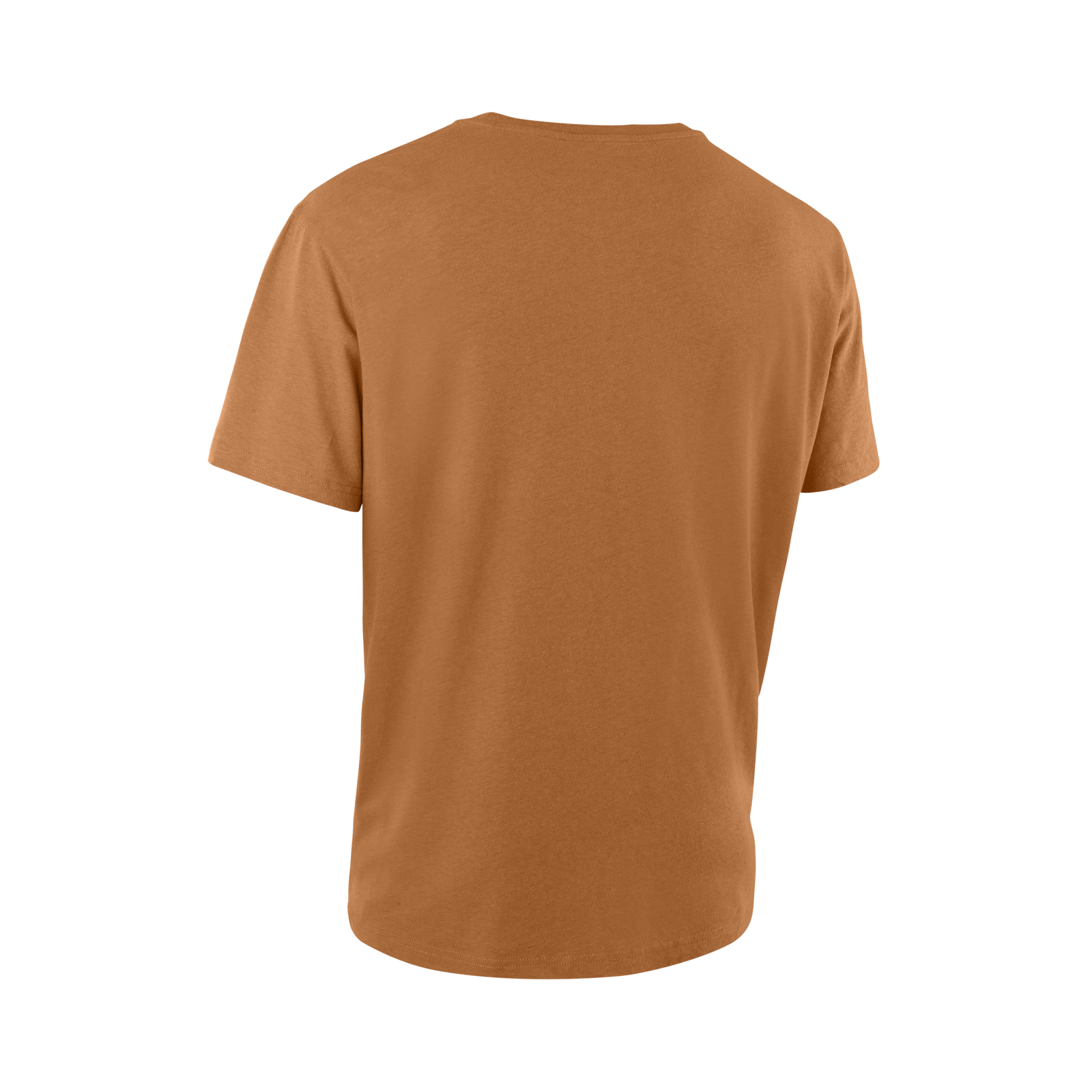 ION Water Mood men's t-shirt in caramel brown – back view, cotton-linen blend, relaxed fit