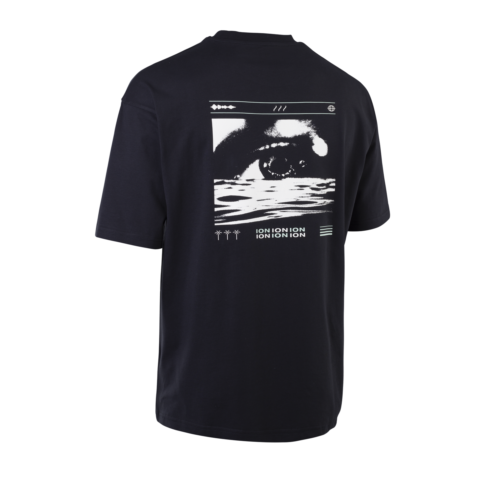 T-shirt manches courtes ION Vibes homme en noir avec imprimé graphique blanc au dos