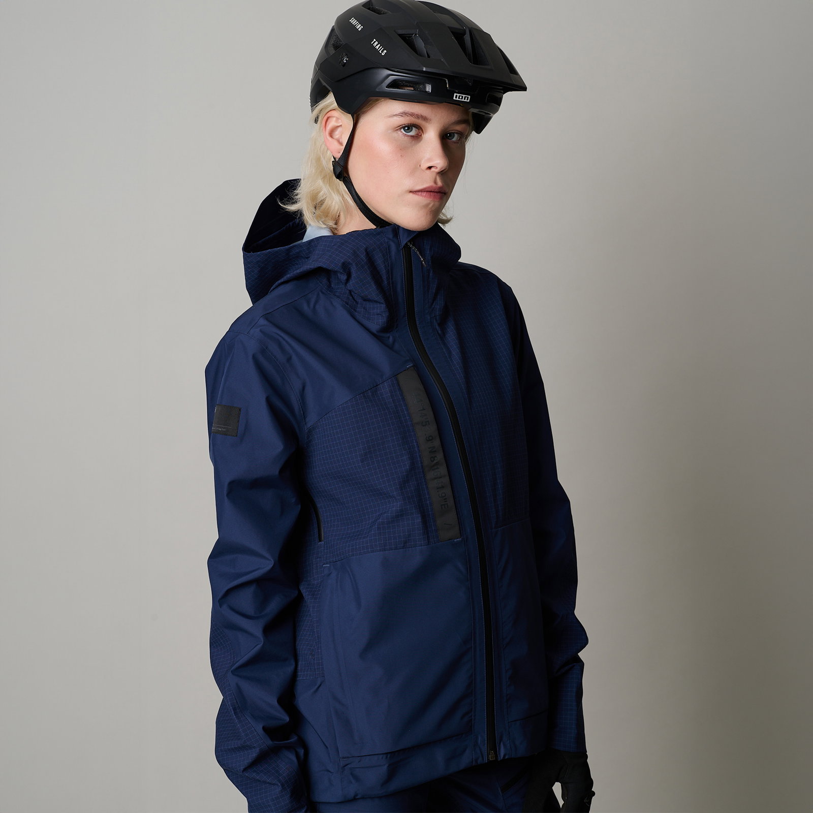 ION Bike Shelter 3L cycling jacket unisex in navy blue for enduro and mountain biking
