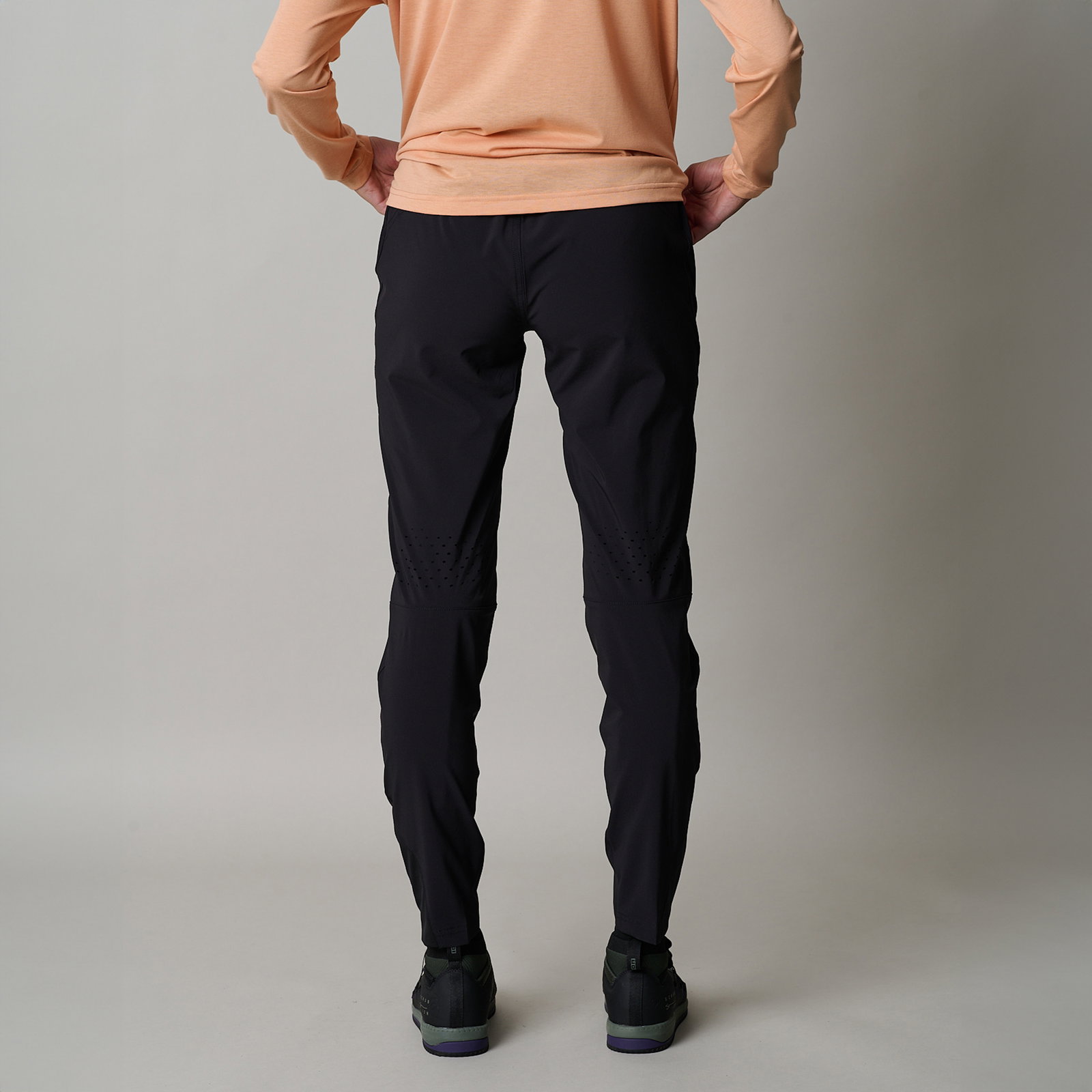 ION Bike Ionic LT women cycling pants in black for mountain biking with laser-cut ventilation