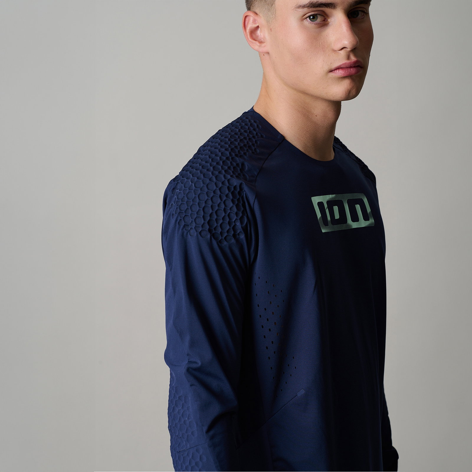 ION Bike GRDXKN® Scrub Select long-sleeve cycling jersey in midnight navy for downhill and enduro