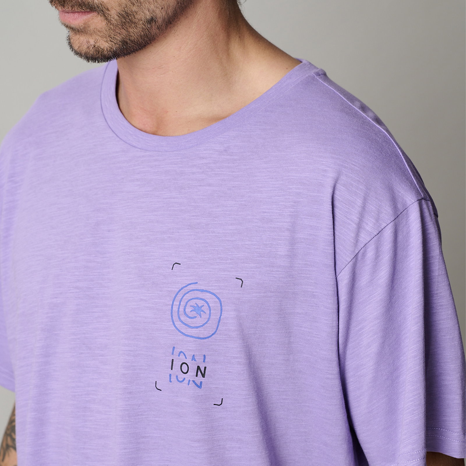 ION Addicted SS men's T-shirt in lavender with ION chest print