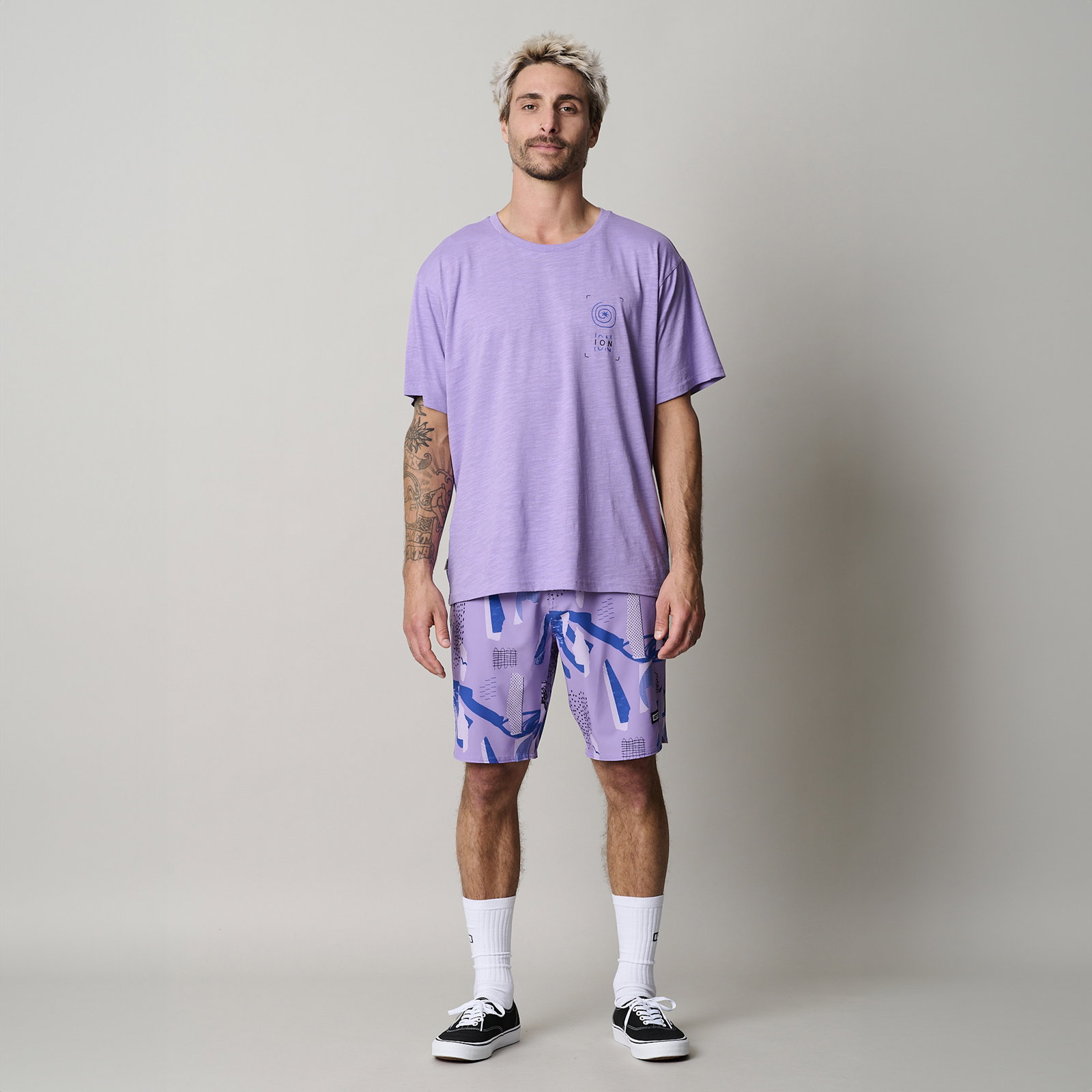 ION Addicted SS men's t-shirt in lavender with small chest print