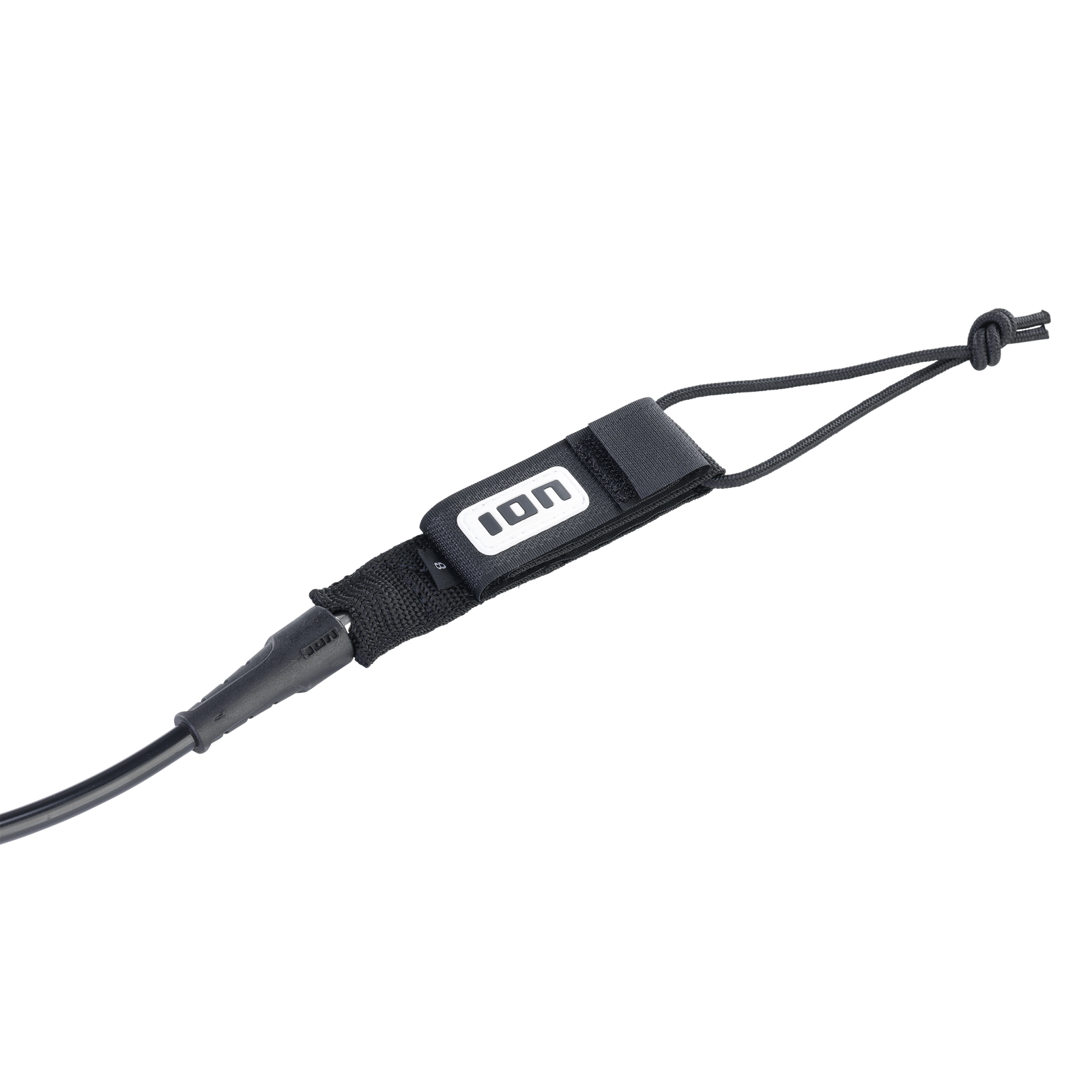 ION Wing Board Leash Core Coiled Carabiner 8 ft in schwarz mit Karabiner und Edelstahlwirbel