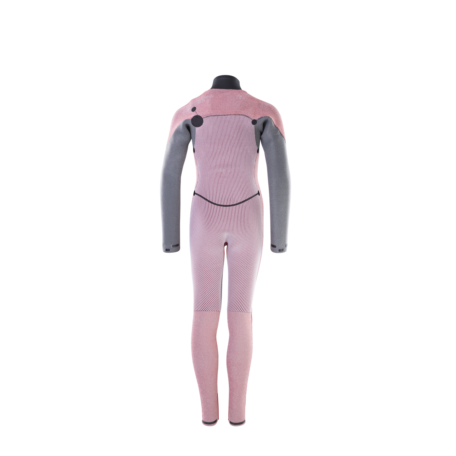 ION Capture Amp 4/3mm combinaison junior zip frontal en rose et gris – vue de dos