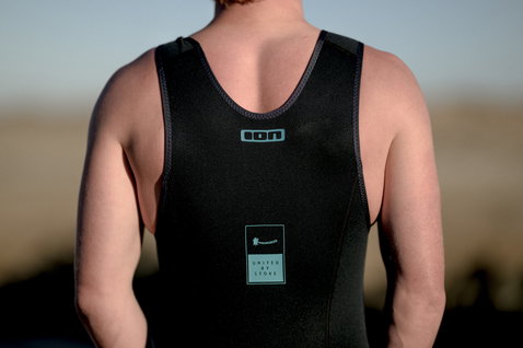 ION Long John 2.5mm pull-on sleeveless wetsuit in black, back view