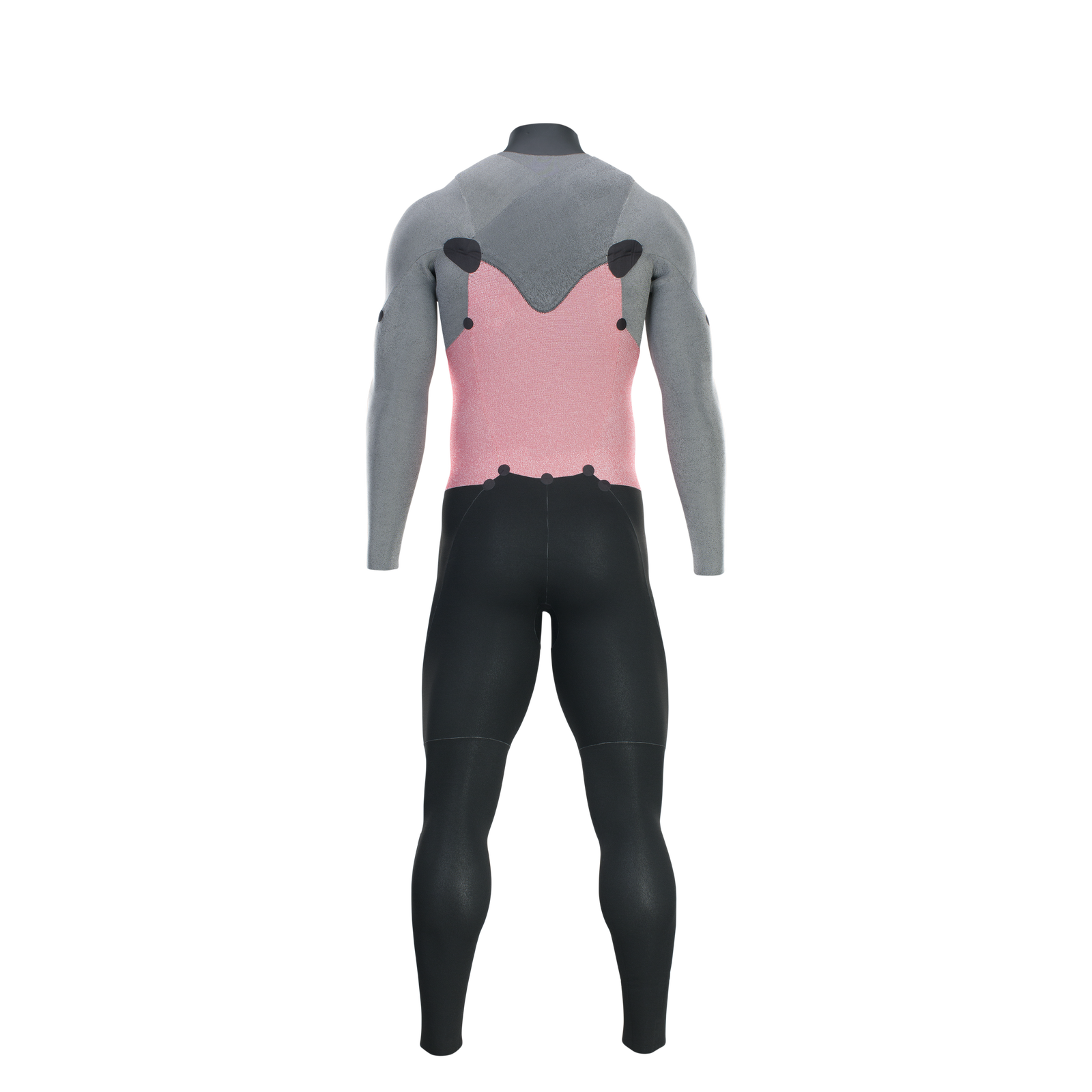 ION Element combinaison néoprène 5/4mm zip frontal homme en gris, rose et noir – vue dos