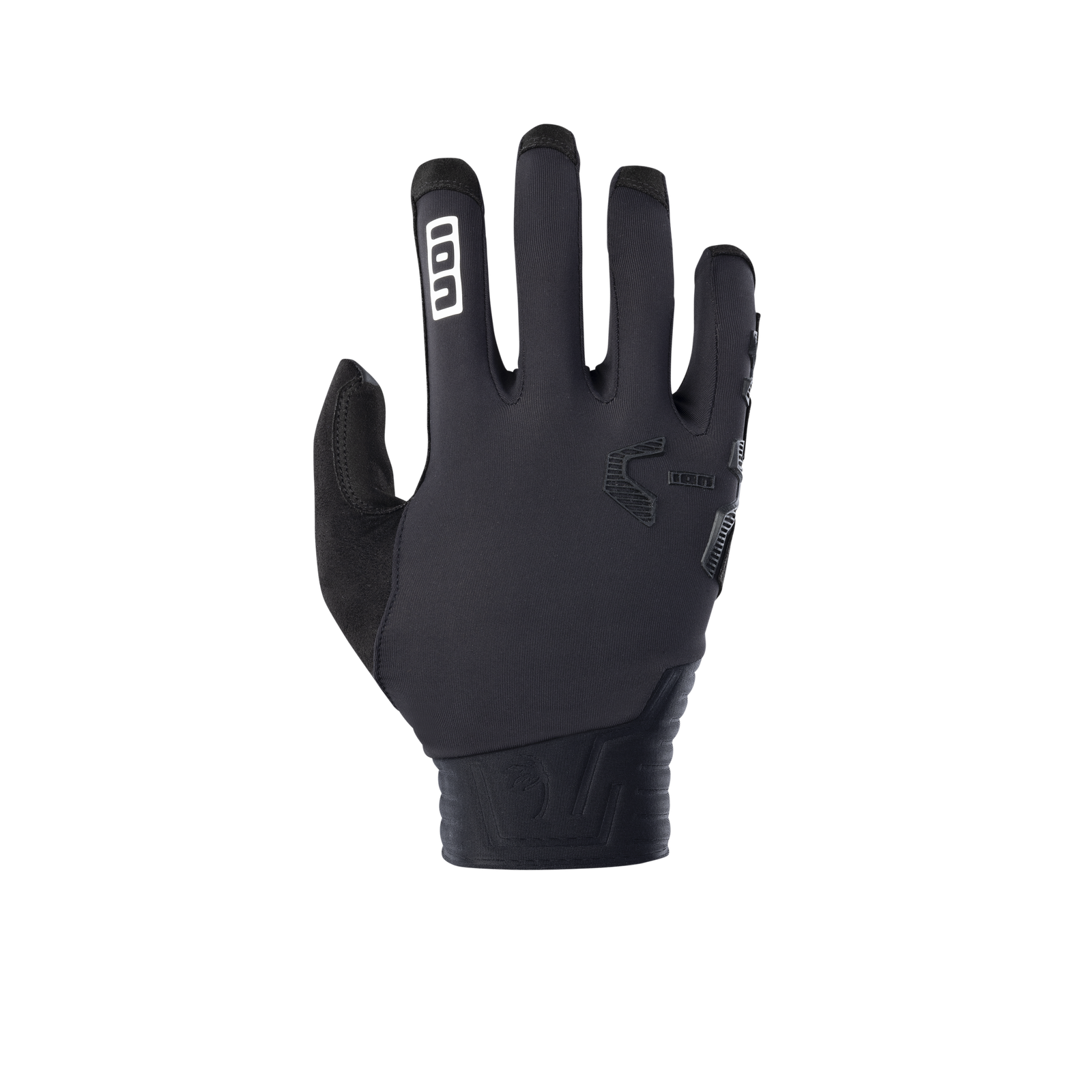 Guanto MTB dito intero ION Bike Scrub Amp in nero con protezione TPR per le nocche