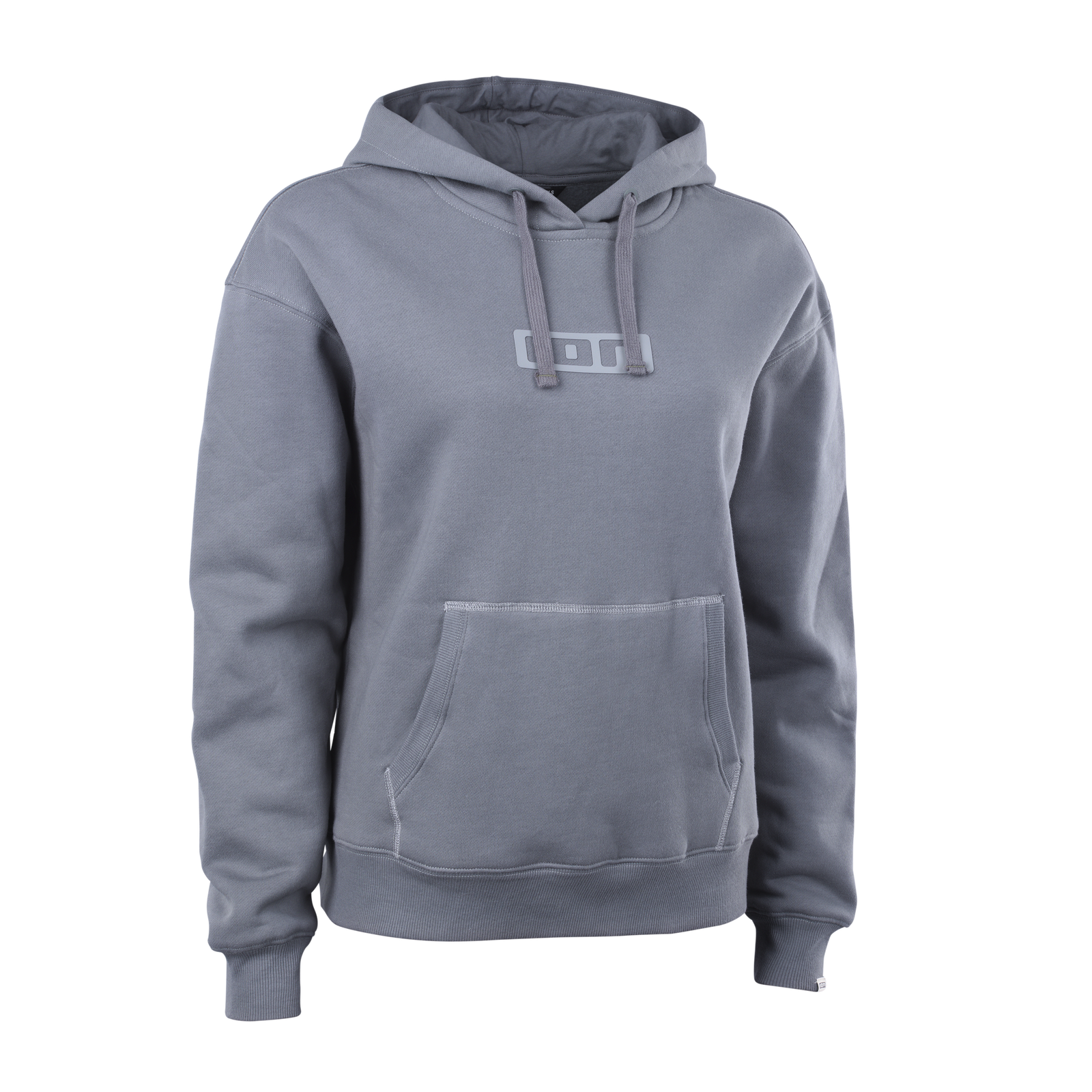 ION Ionic women hoodie in slate grey with kangaroo pocket and drawstring hood
