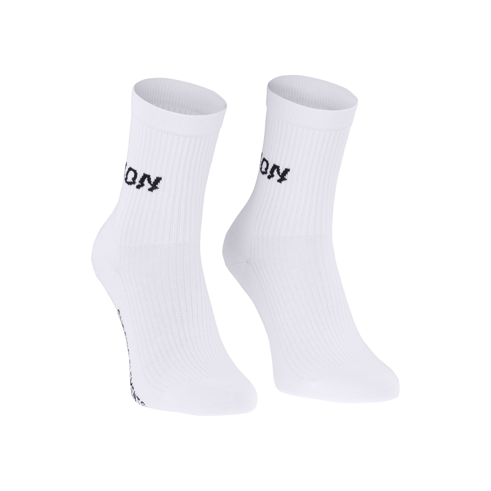 ION Ionic Light unisex socks in white with black logo
