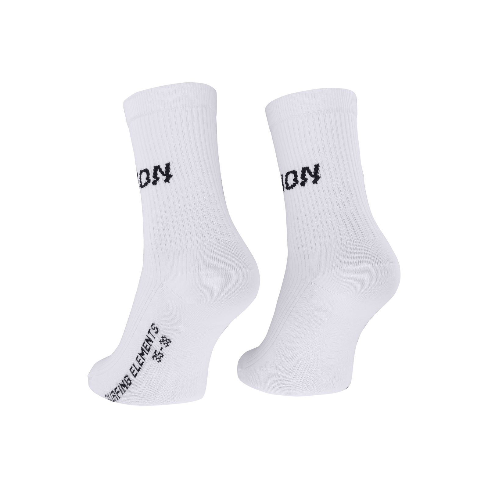 ION Ionic Light unisex socks in white with black logo