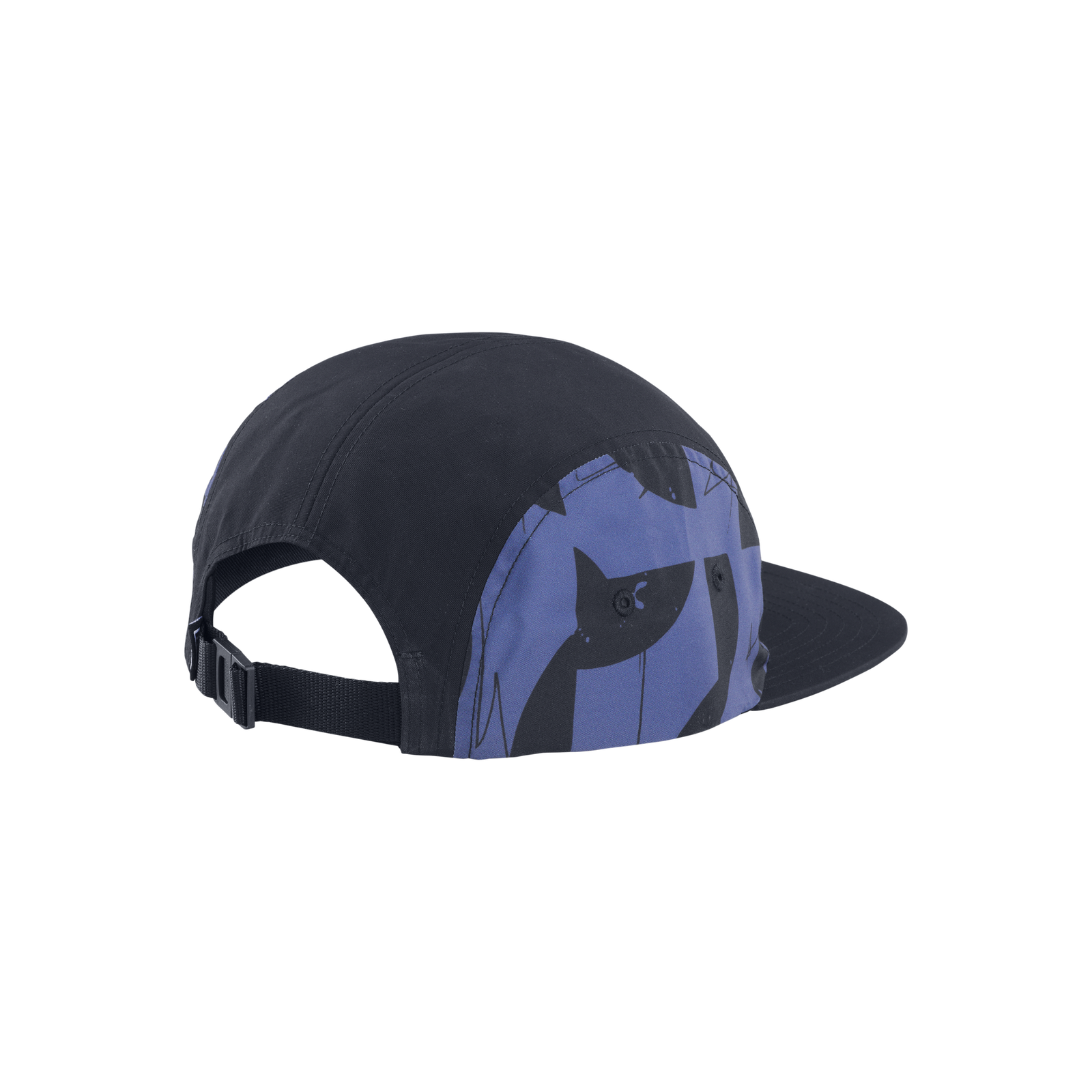 ION Water Cap Refresh Light in dark navy with blue graphic panel and adjustable buckle strap, rear view