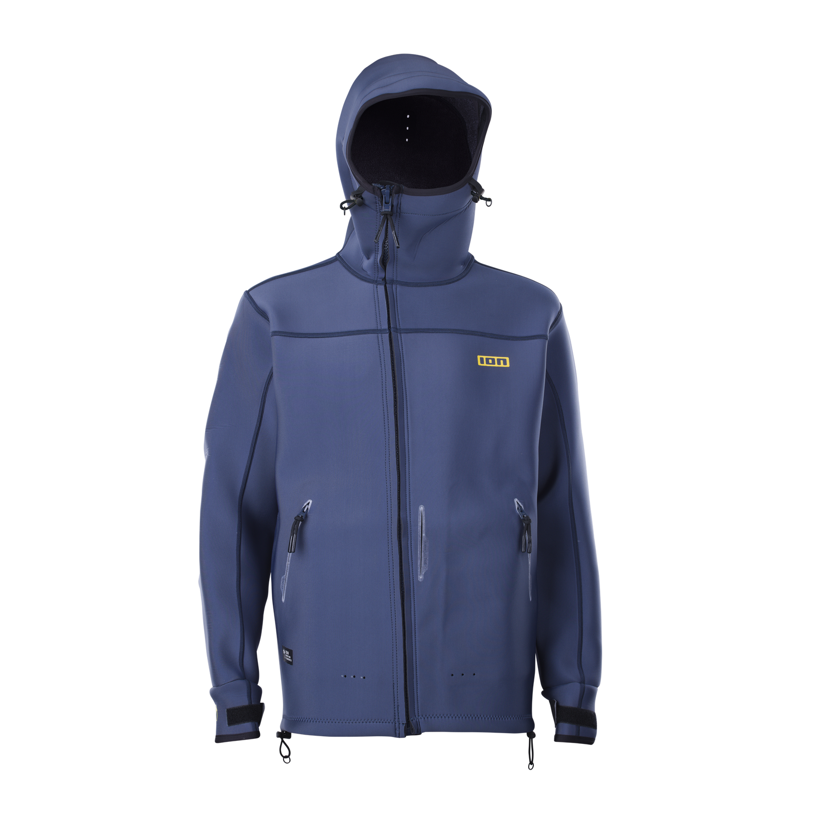 ION Neo Shelter Jacket Amp homme veste en néoprène bleu ardoise à capuche, vue de face