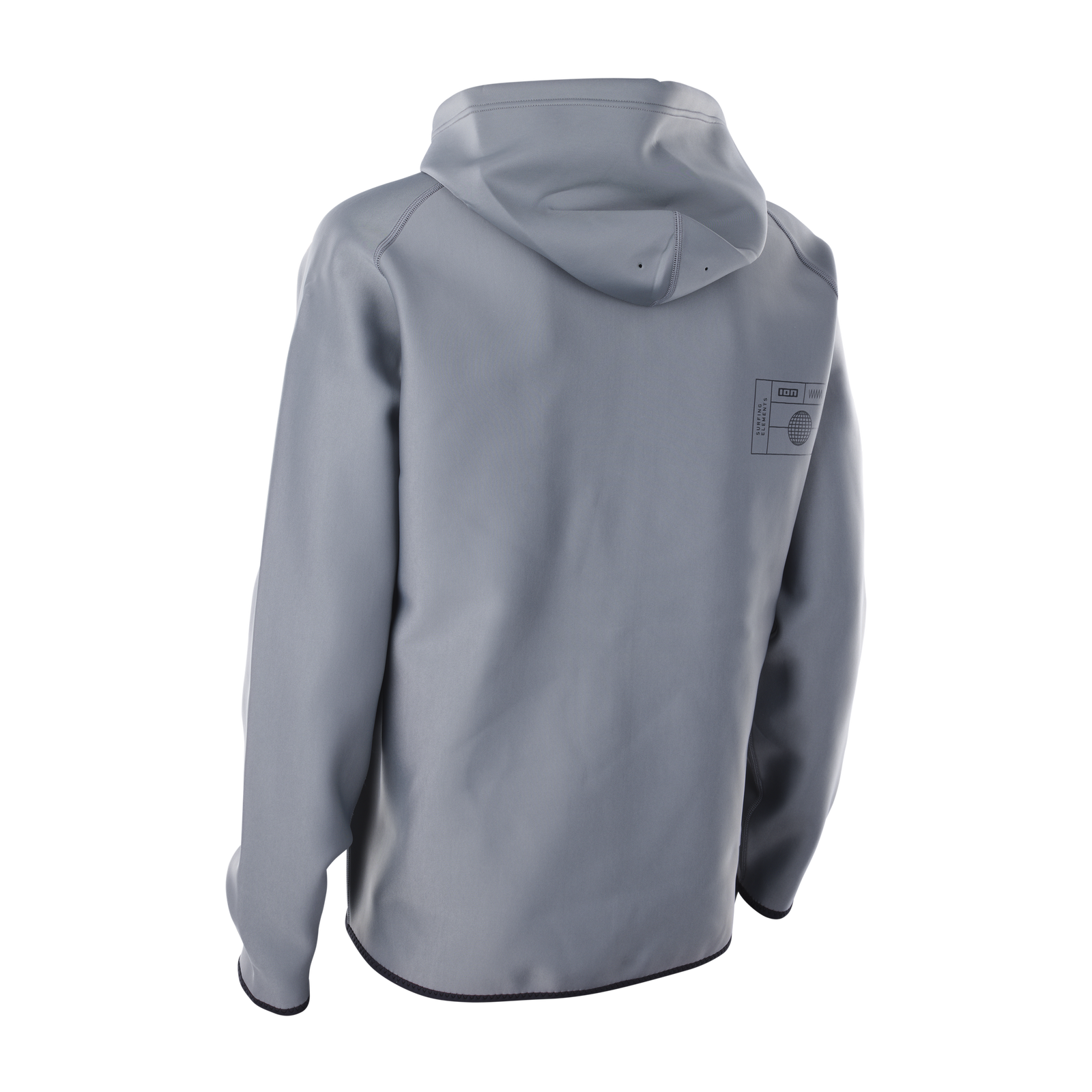 ION Neo Hoody Lite men neoprene hoody in steel grey, back view