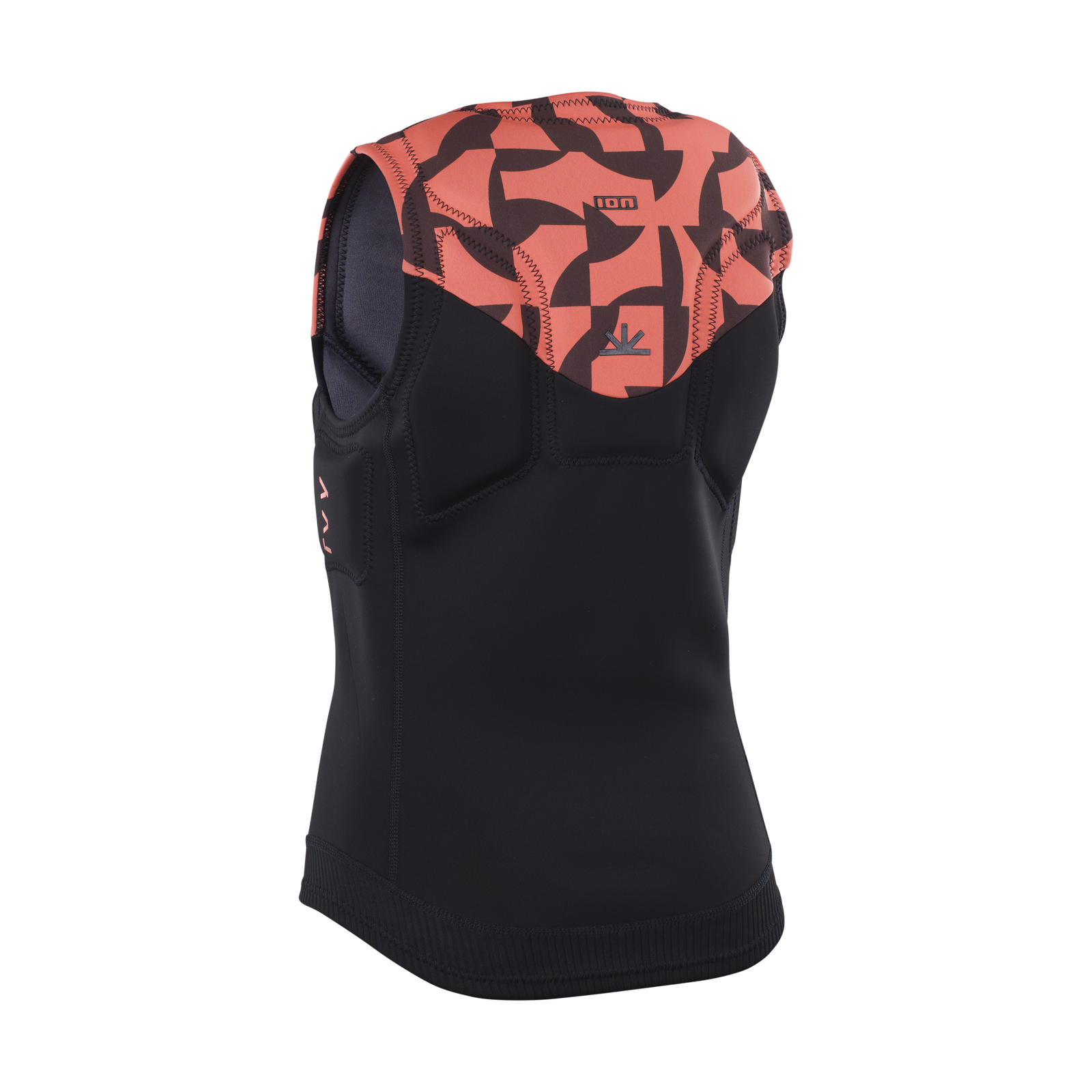ION Ivy Impact Vest Front Zip Damen in schwarz und koralle, Rückansicht