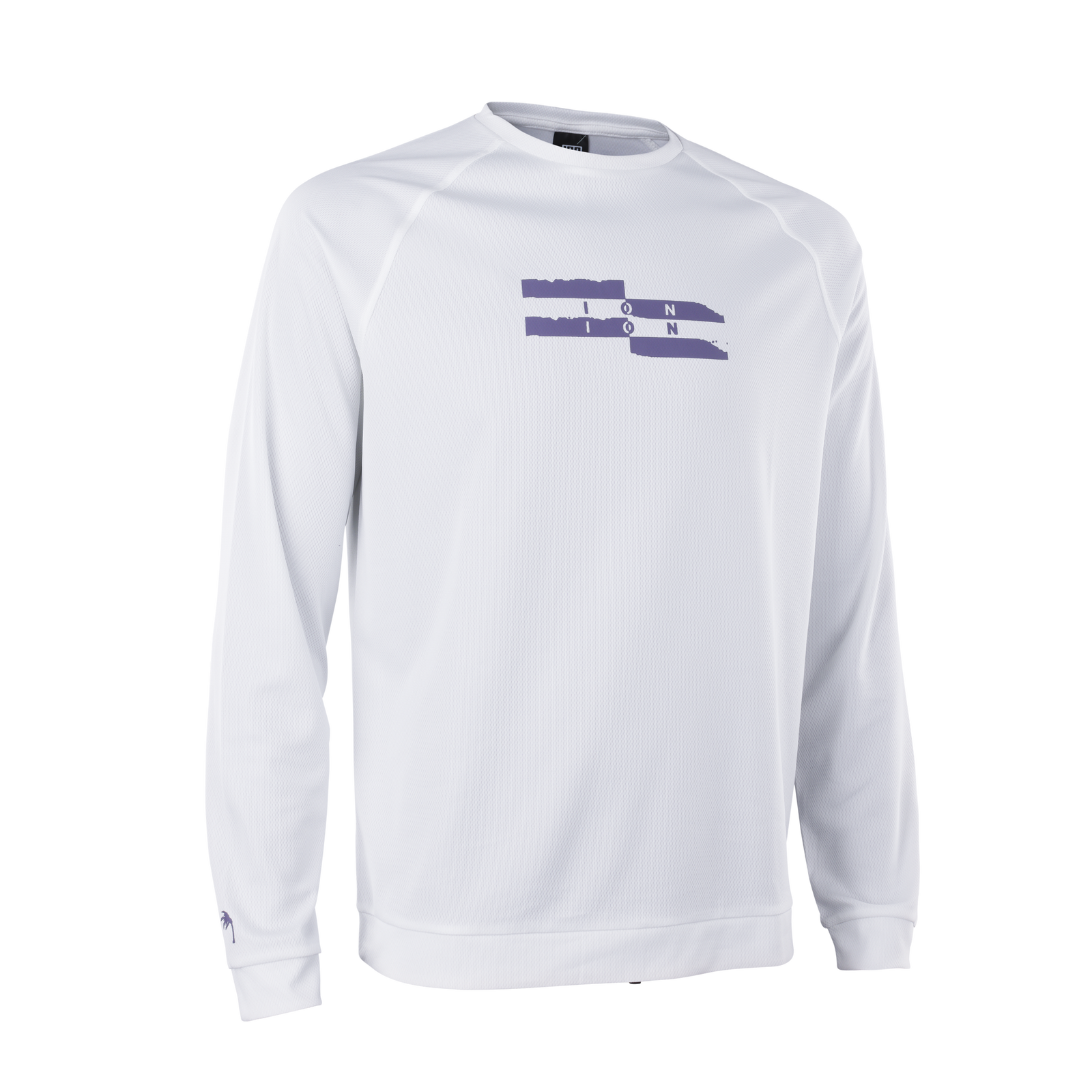 ION Water Wetshirt LS homme t-shirt manches longues protection solaire en blanc avec imprimé violet