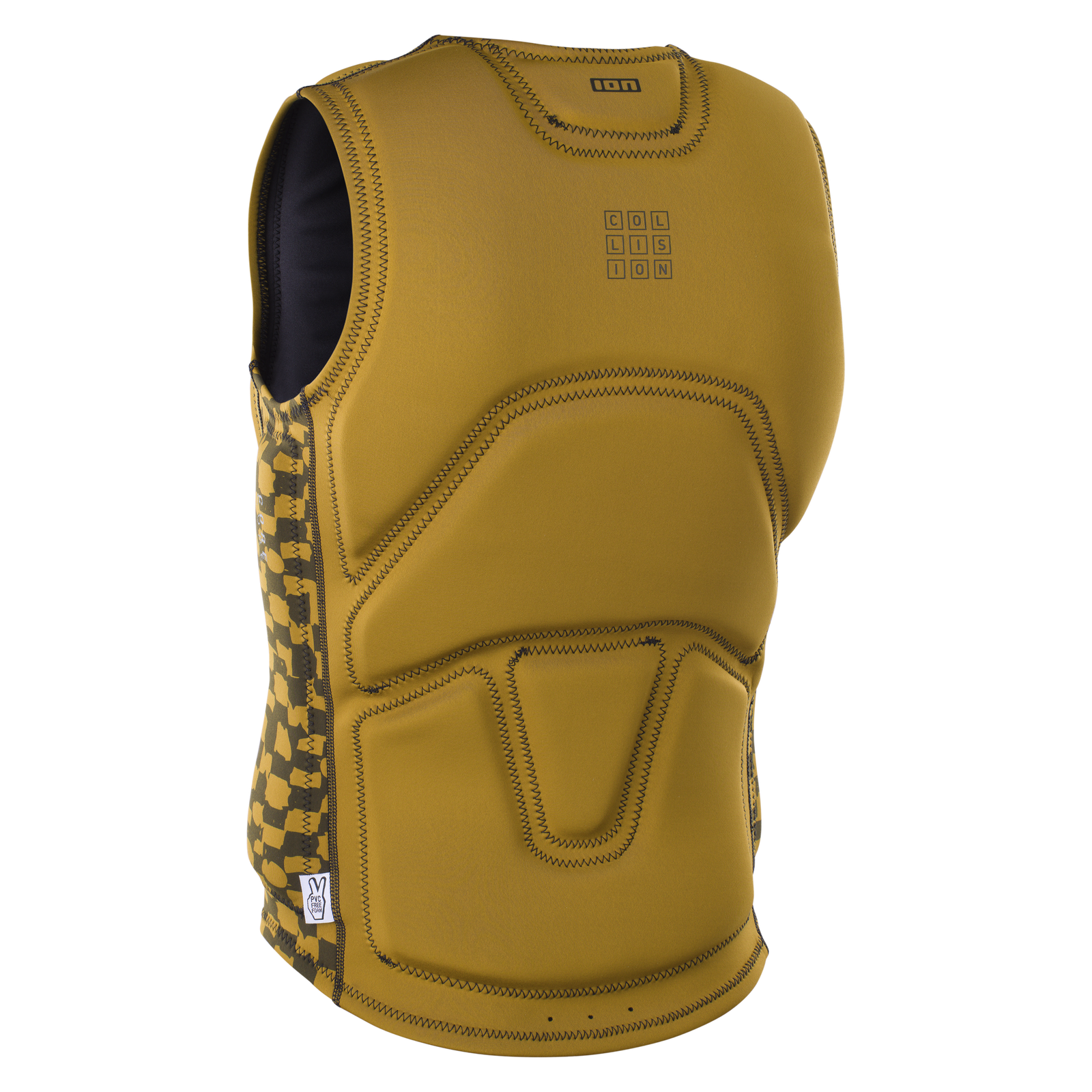 ION Collision Core men's impact vest front zip in golden olive