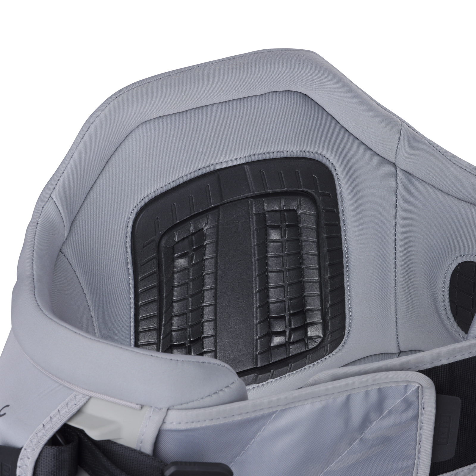 ION Apex waist harness in light grey – Ergo Pad back support detail