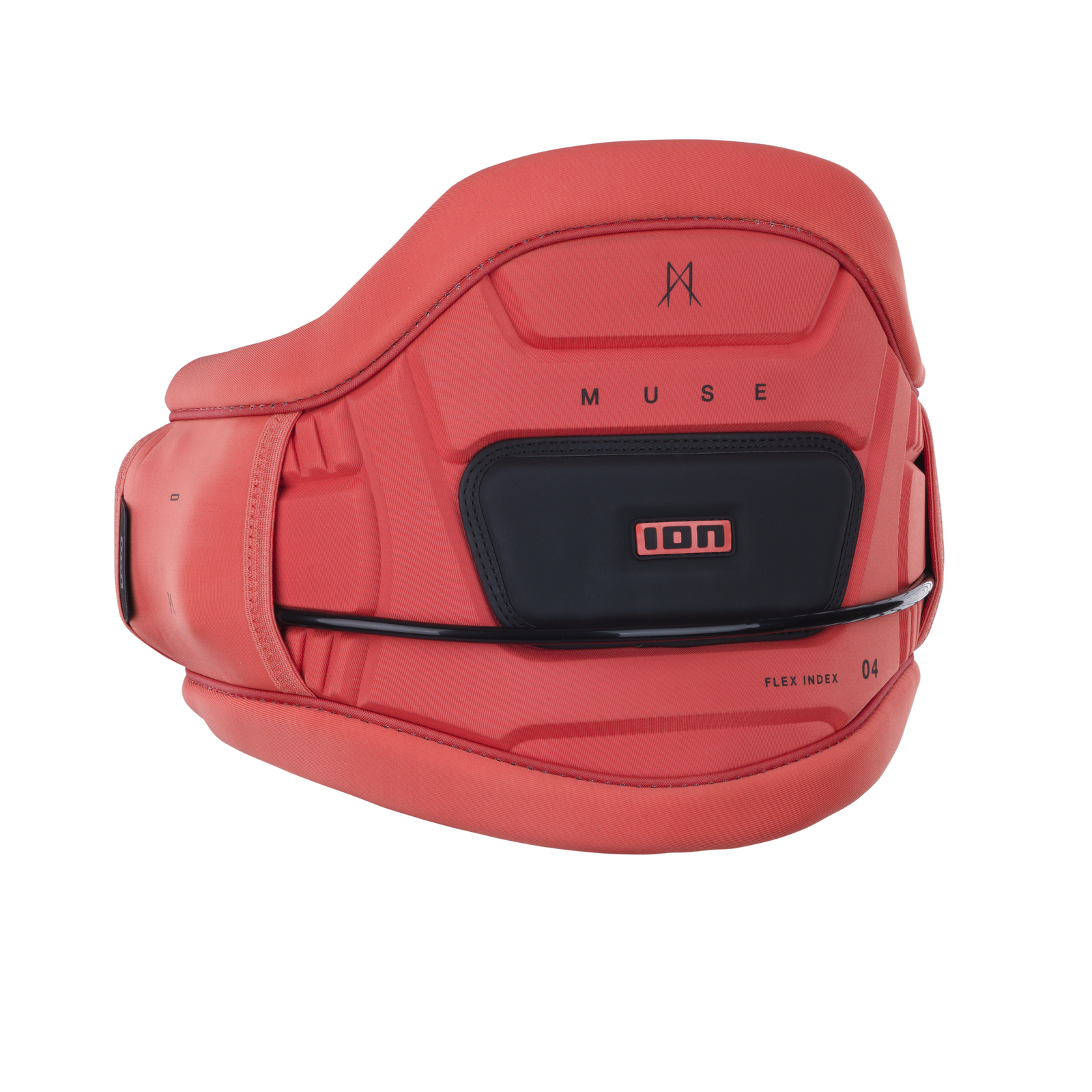 ION Muse kite waist harness in coral red with Spectre Bar 2 and EVA padding