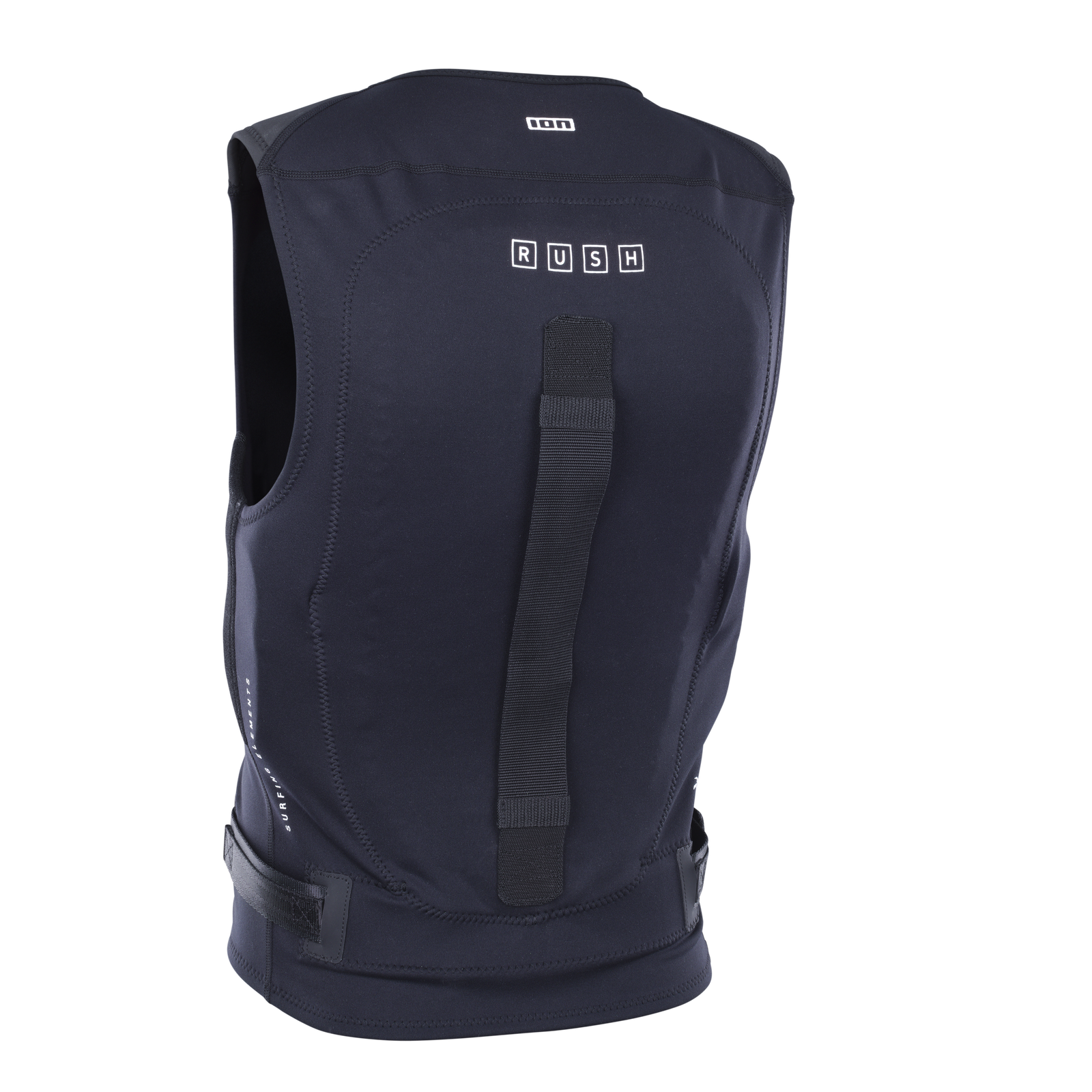 ION Rush waist harness in black with back handle strap and waist buckle